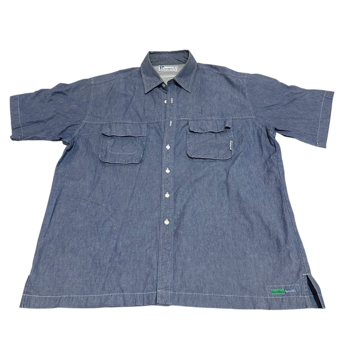 Japanese Brand Vintage BOOTLEG BOOTH Chambray Utility Workwear Shirts Size US L / EU 52-54 / 3 - 1 Thumbnail