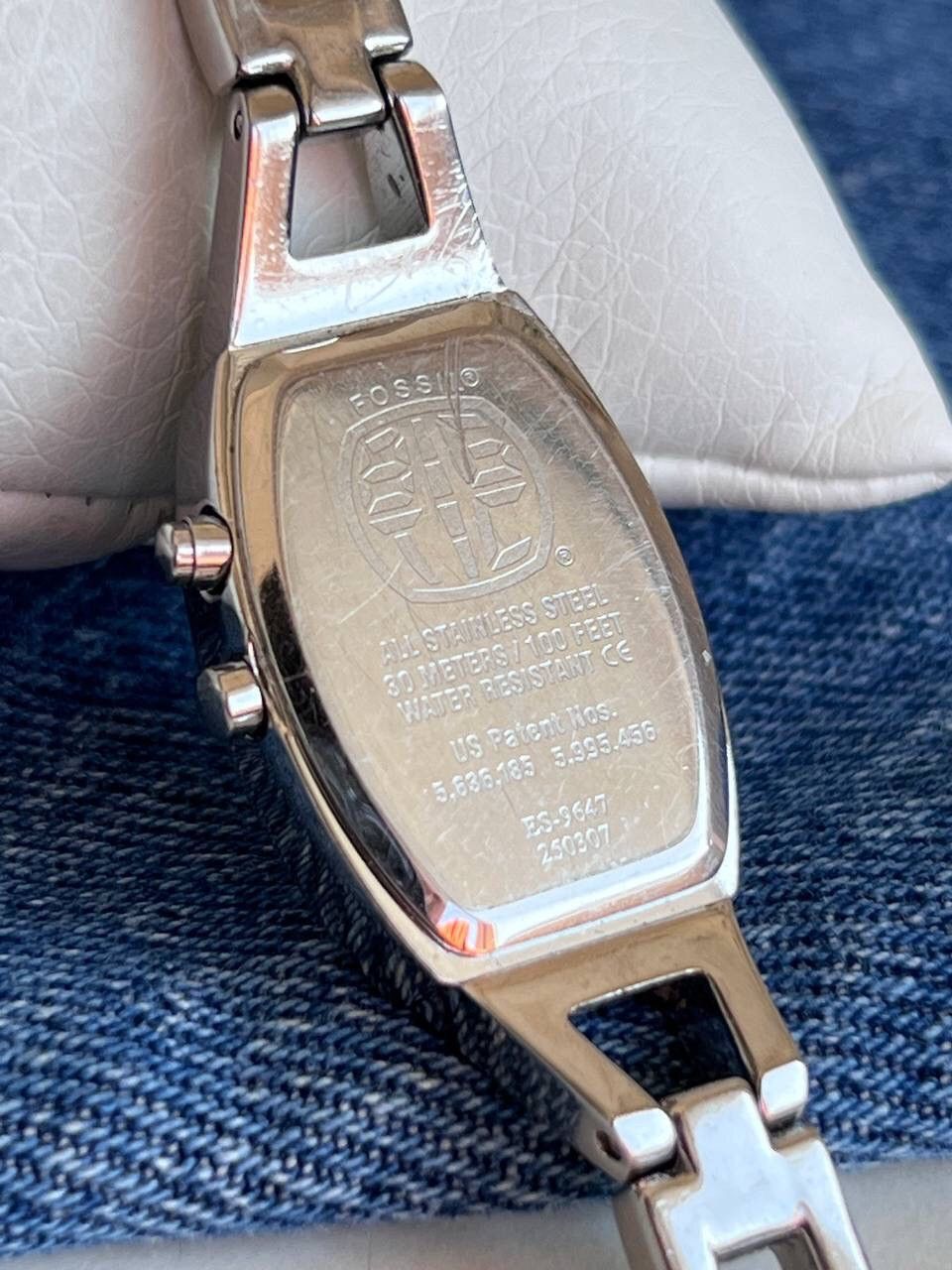 Fossil × Vintage RARE 00s VINTAGE FOSSIL BIG TIC Chrome steel metal watch Size 32 - 8 Thumbnail