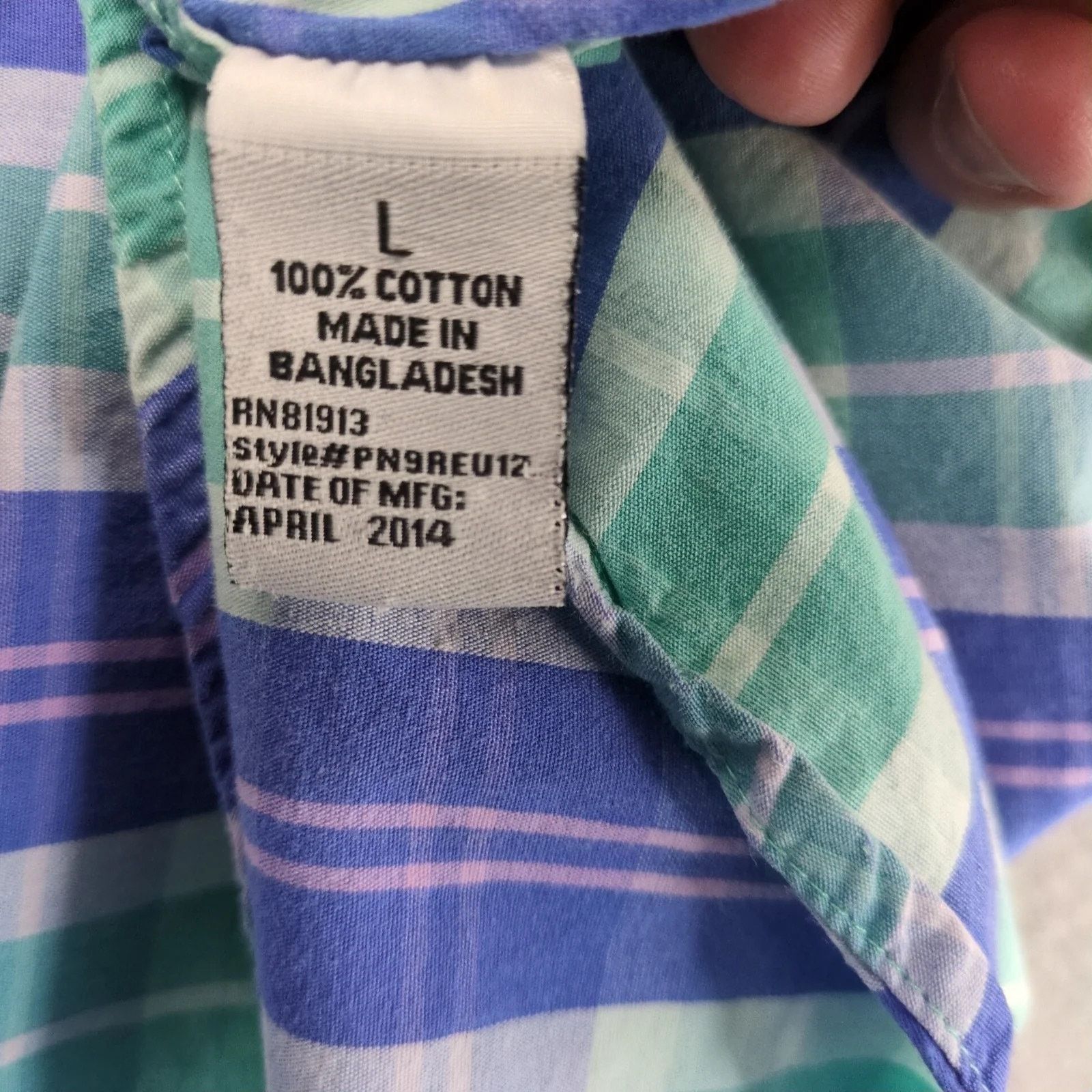 Paper Denim & Cloth PD&C Short Sleeve Button Up Shirt Men's L Blue Plaid Vtg Y2K Size US L / EU 52-54 / 3 - 4 Thumbnail