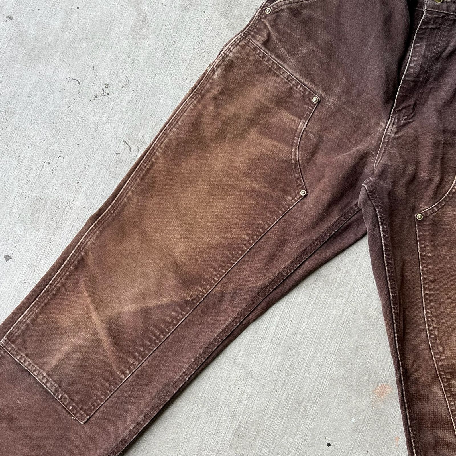 Carhartt × Vintage Carhartt faded brown double knee work wear carpenter pants Size US 29 - 3 Thumbnail