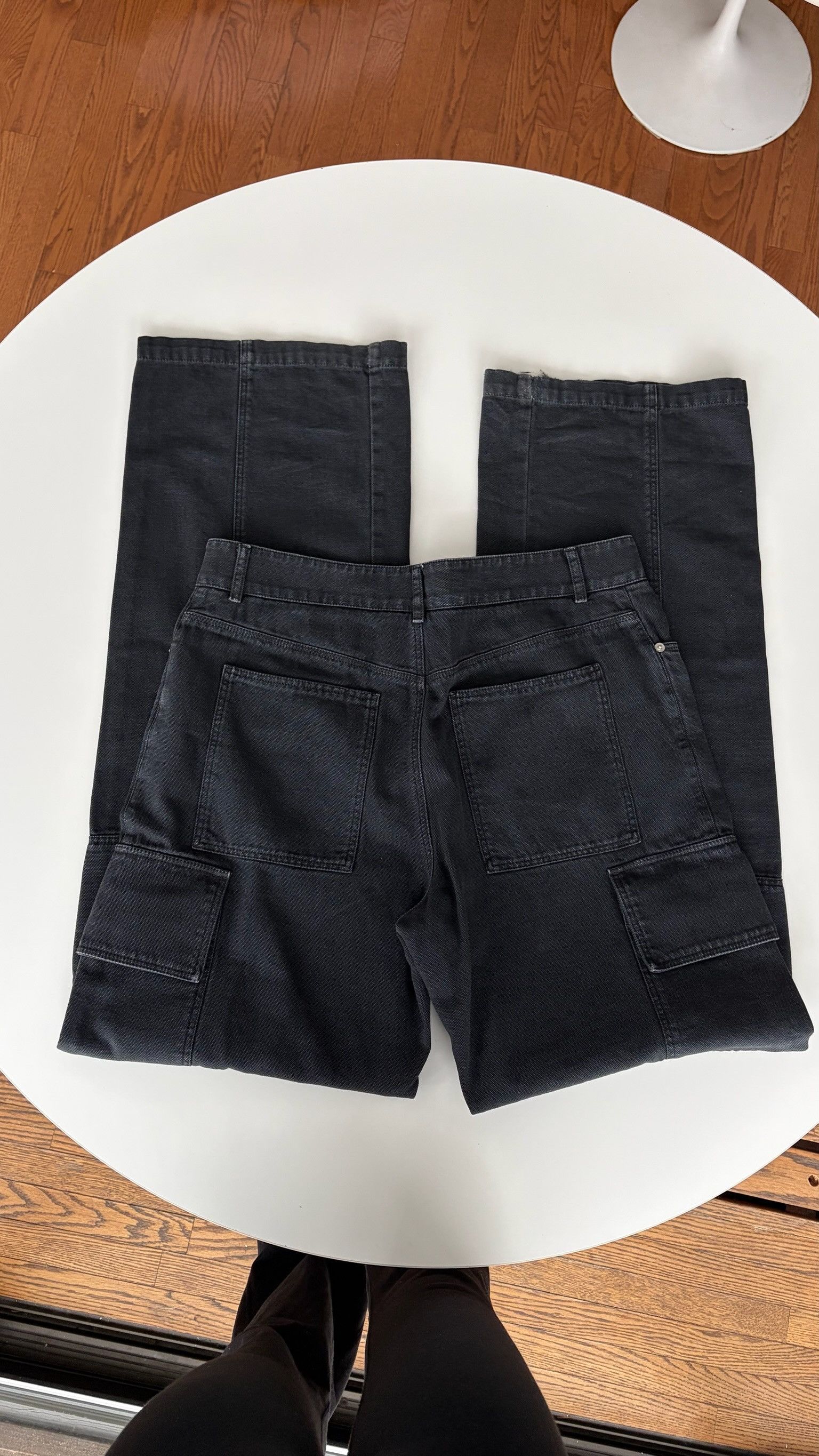 1017 ALYX 9SM ALYX Skater Cargo Canvas Wide-Leg Pants in Washed Black Size US 32 / EU 48 - 7 Thumbnail