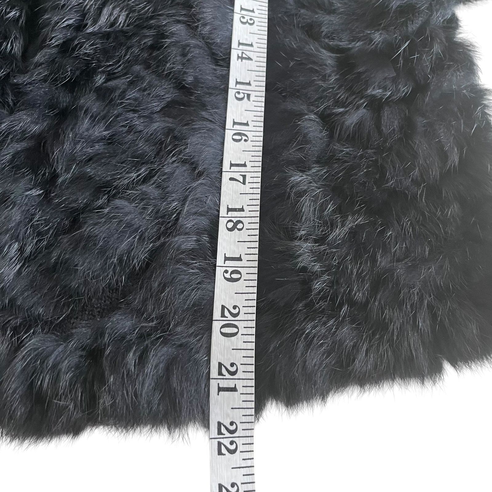 Other Metric Knits Black Rabbit Fur Chevron Mob Wife Jacket Size L / US 10 / IT 46 - 10 Thumbnail