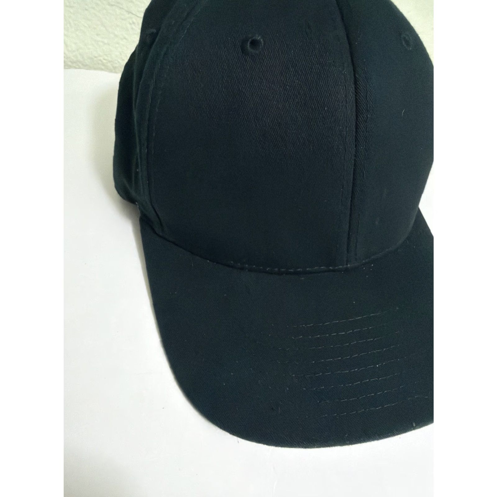 Vintage Flexfit Black hat L / XL Blank Baseball Fitted Hat Size ONE SIZE - 2 Thumbnail