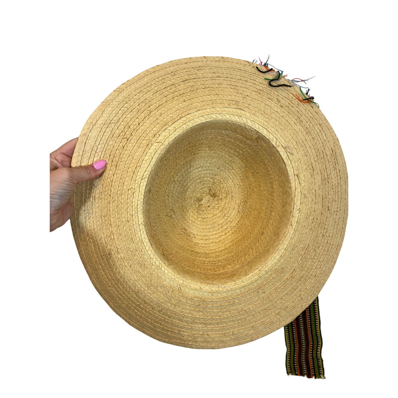 Other Guatemalan Worry Doll Woven Straw Hat Travel Tourist EUC Size ONE SIZE - 4 Thumbnail