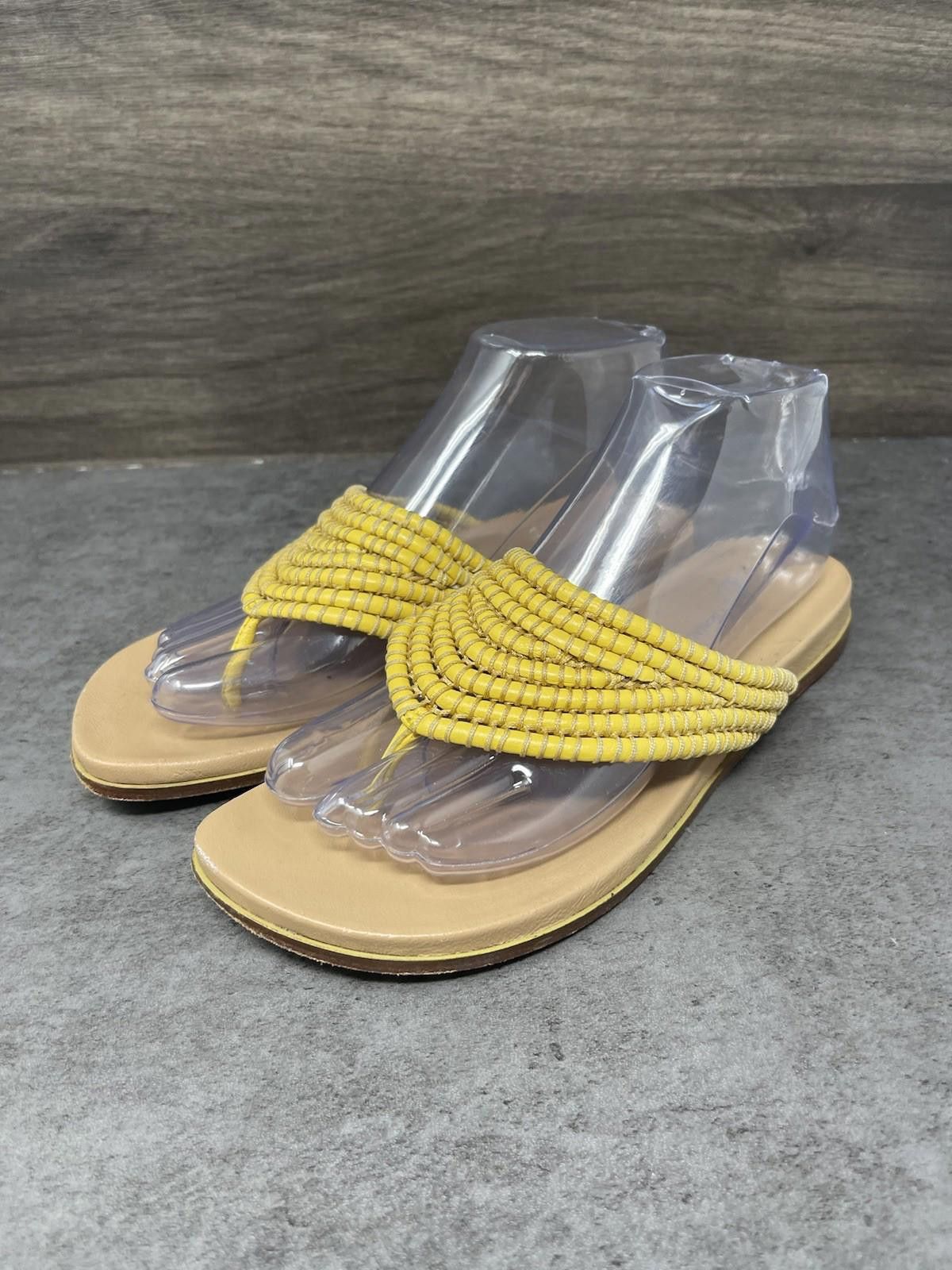 Donald Pliner Donald J Pilner Sandals Womens Size 7.5 Yellow Lisa Leather Size US 7.5 / IT 37.5 - 2 Thumbnail
