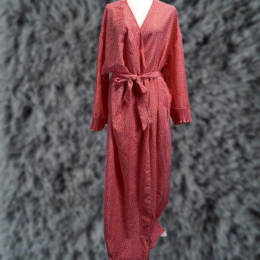 Mary McFadden VINTAGE Mary Mcfadden Robe Large Long Floral Lightweight Made in USA Sz Womens Size ONE SIZE - 1 Thumbnail