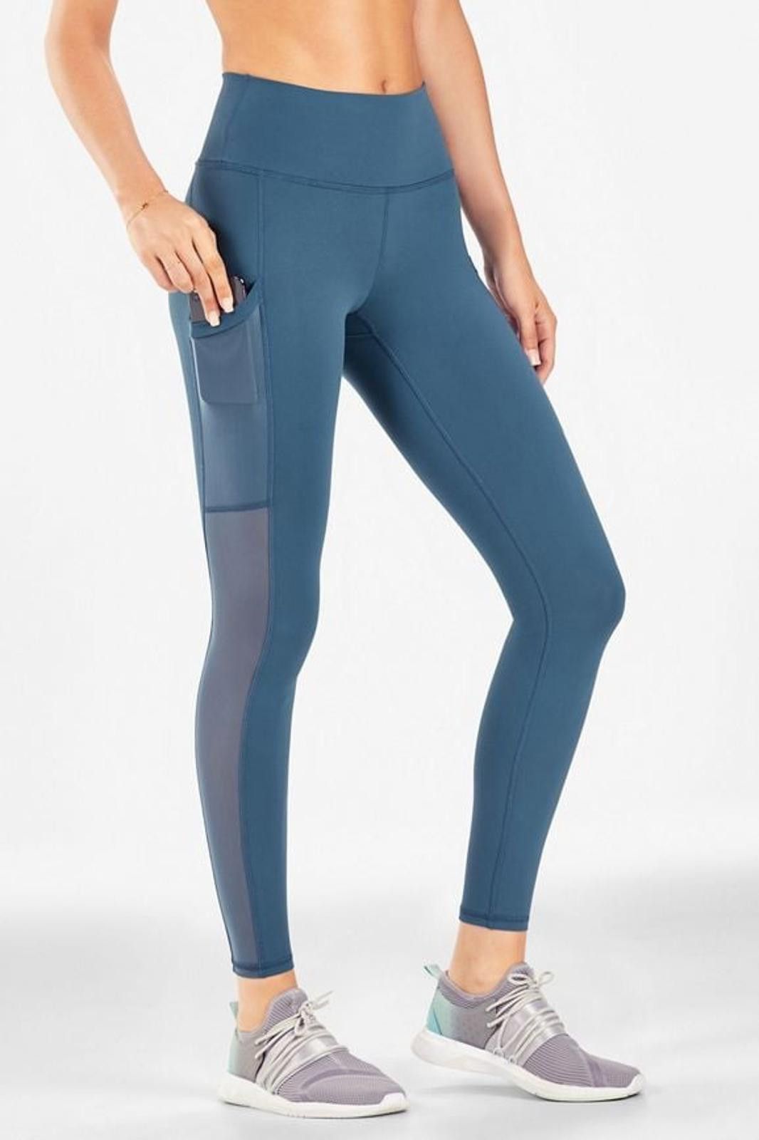 Fabletics Fabletics Small Powerhold Blue Leggings with Side Pockets Size 28" / US 6 / IT 42 - 1 Thumbnail