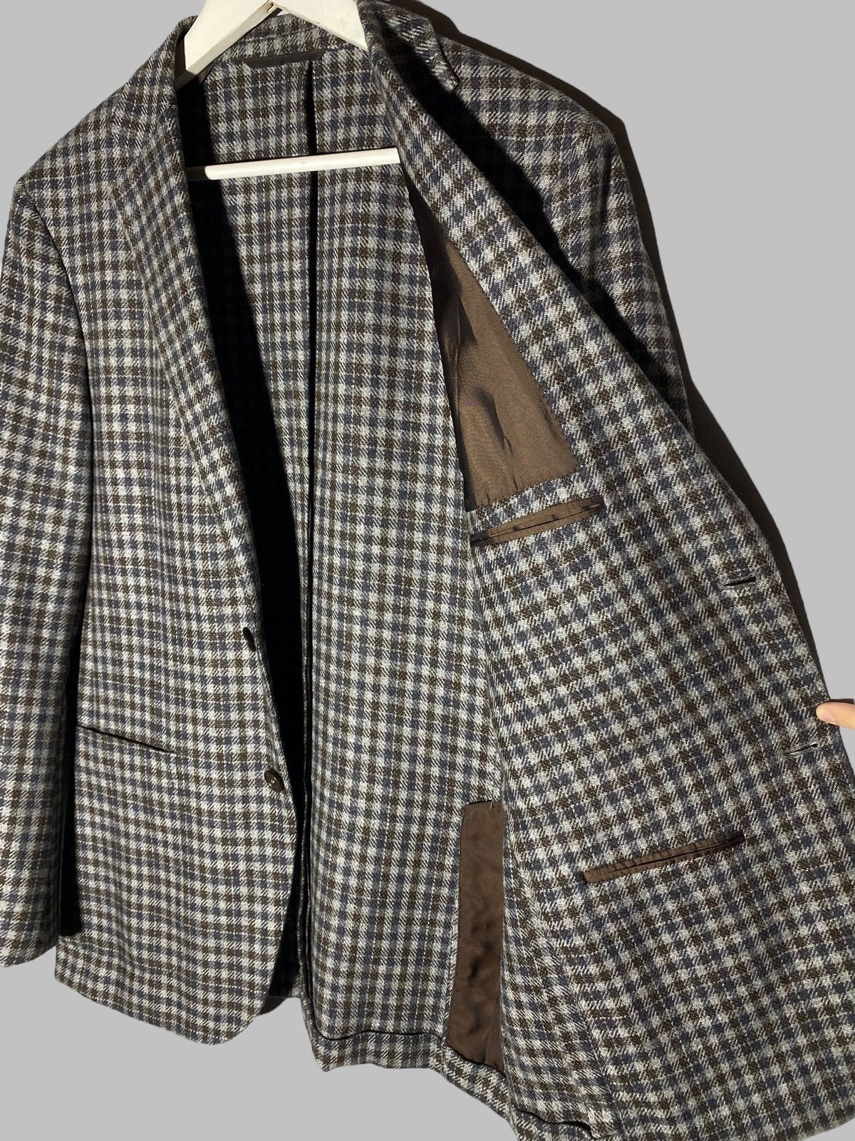 Ermenegildo Zegna Ermenegildo Zegna Soft-Constructed Checked Cashmere Blazer Size 48R - 15 Thumbnail
