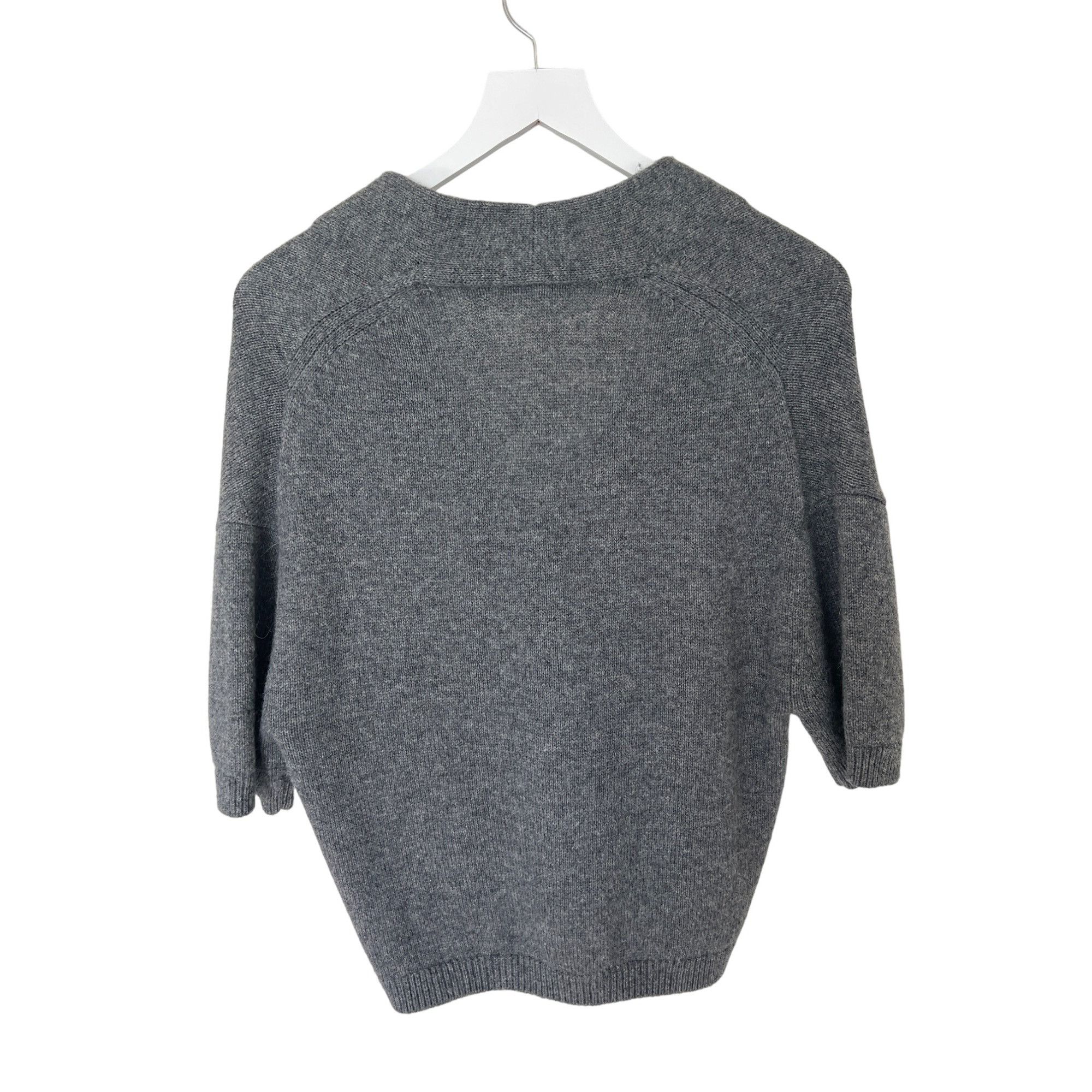 Vince Vince Charcoal Cashmere Alpaca Wool Short Sleeve Cardigan Size S / US 4 / IT 40 - 3 Thumbnail