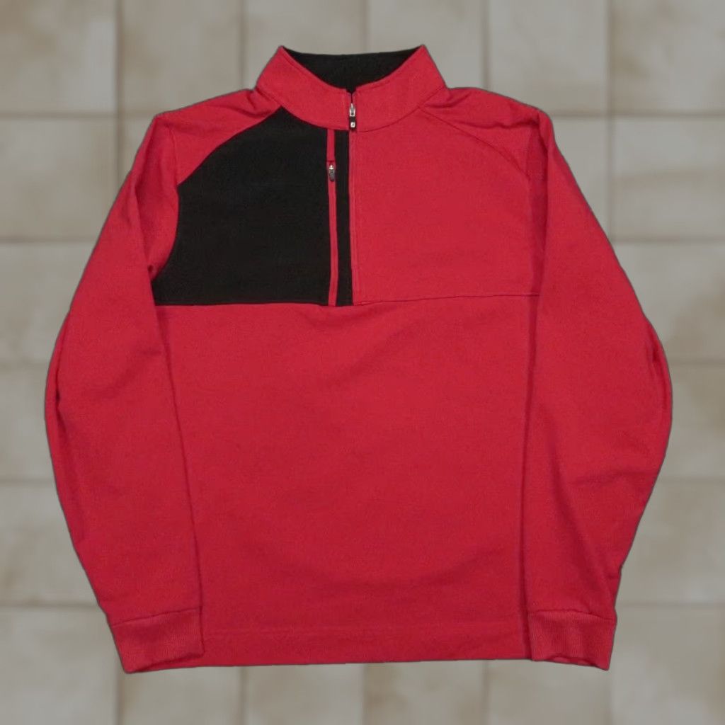Footjoy FootJoy Pullover Mens M Red Crimson Pique Sport Midlayer 1/4 Zip Mock Neck Light Breathable Athletic Golf Shirt Size US M / EU 48-50 / 2 - 1 Thumbnail