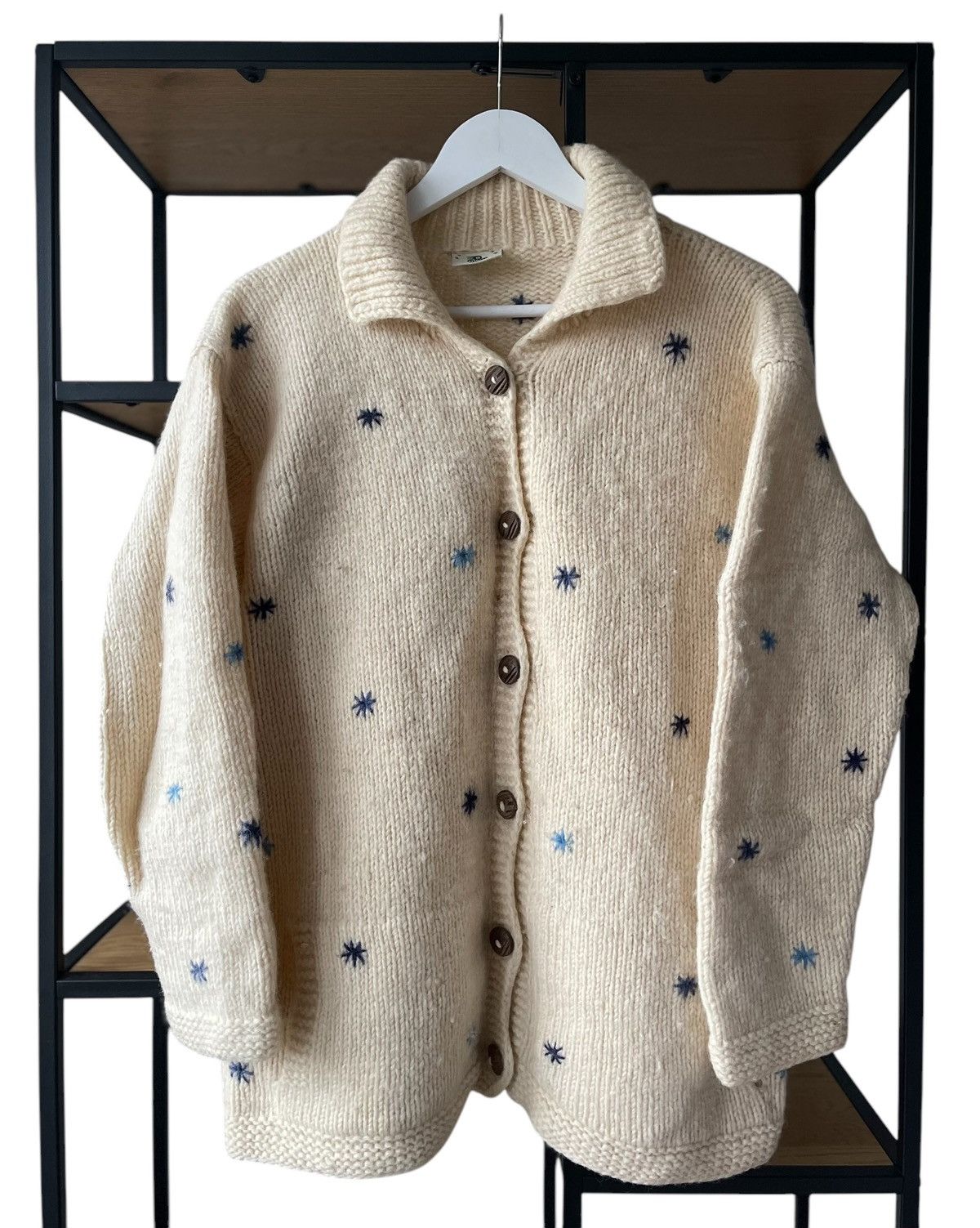 Handmade × Vintage Pachamama Handmade Original Wool Sweater Cardigan Nepal L Size L / US 10 / IT 46 - 1 Thumbnail