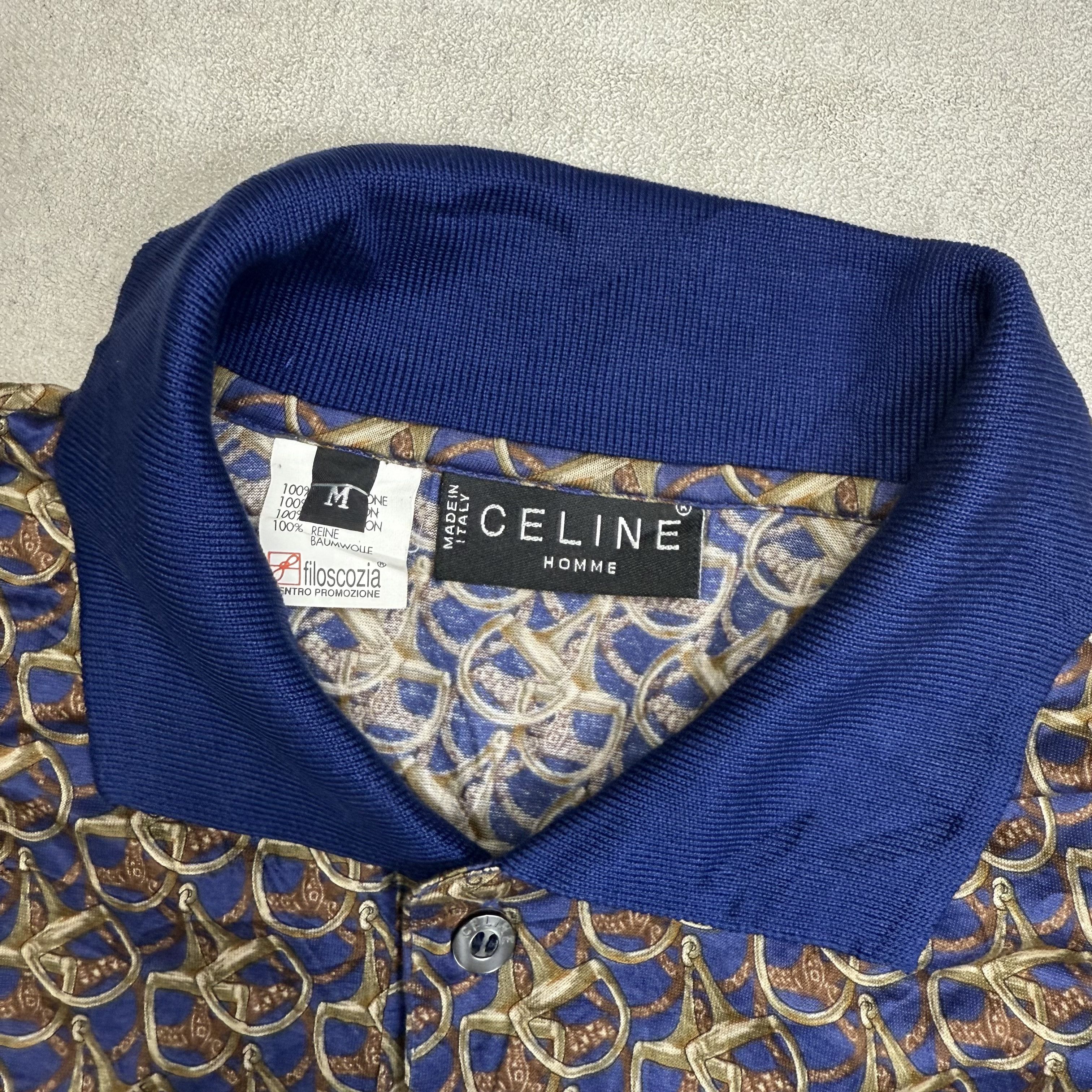 Celine Vintage 90s Celine Monogram Polo Shirt Size US M / EU 48-50 / 2 - 6 Thumbnail