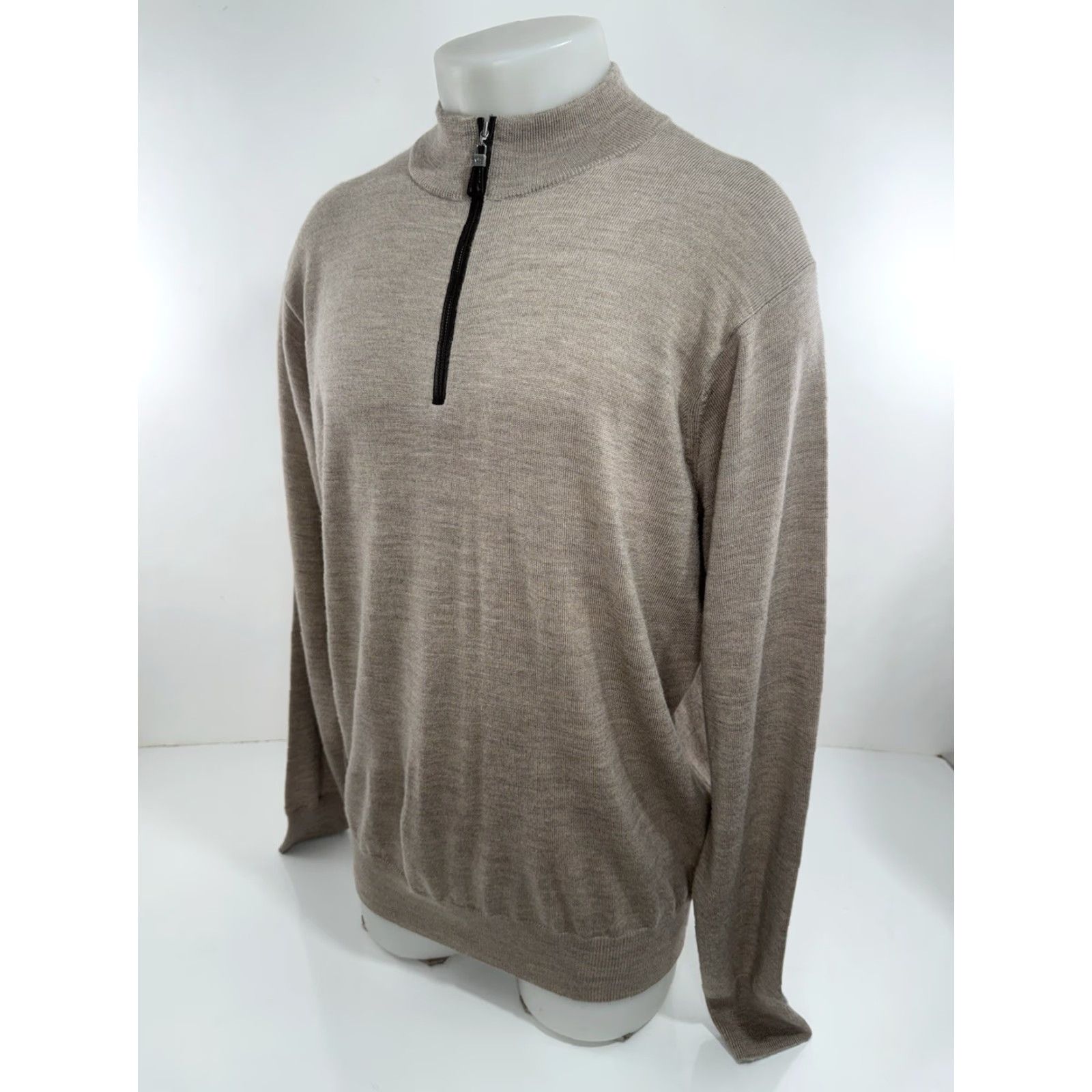 Peter Millar PETER MILLAR Sweater Mens L Silk Merino Wool Pullover Light Brown Size US L / EU 52-54 / 3 - 2 Thumbnail