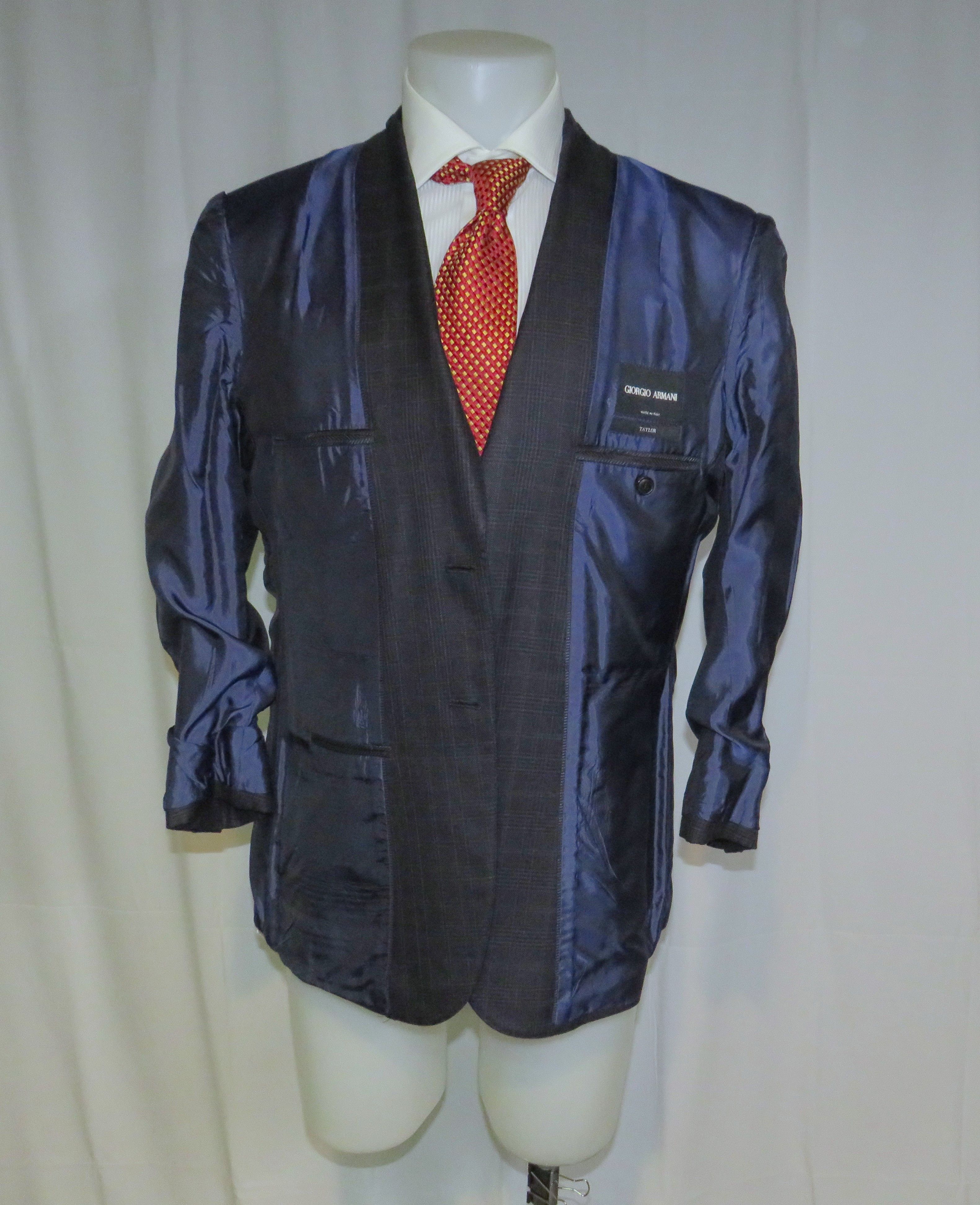 Giorgio Armani Taylor Cashmere Blend Gray Plaid Current Sport Coat 44R Size 44R - 11 Thumbnail