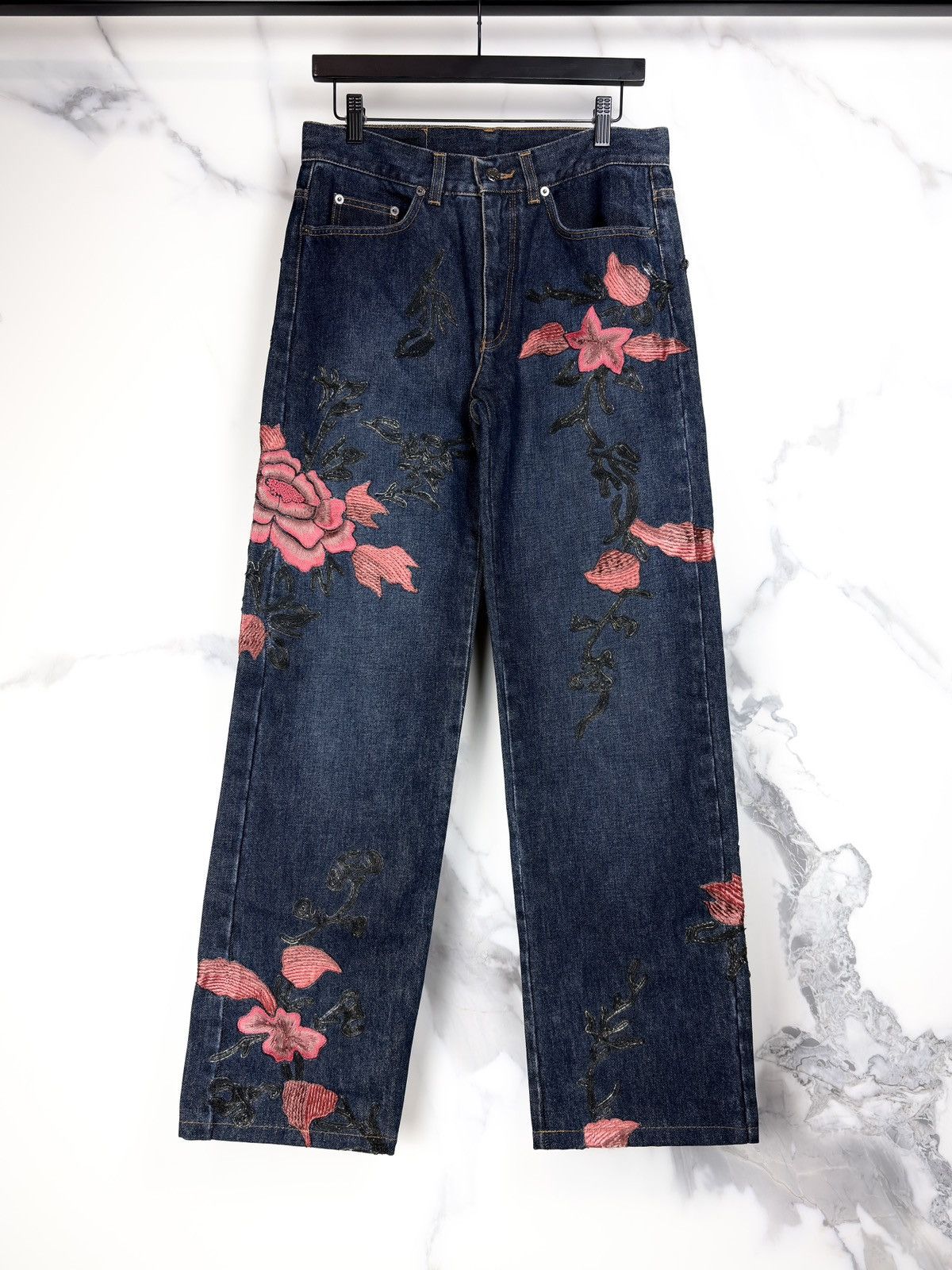 Gucci AW99 Gucci Tom Ford Runway Floral Embroidered Denim Jeans Size US 30 / EU 46 - 1 Thumbnail