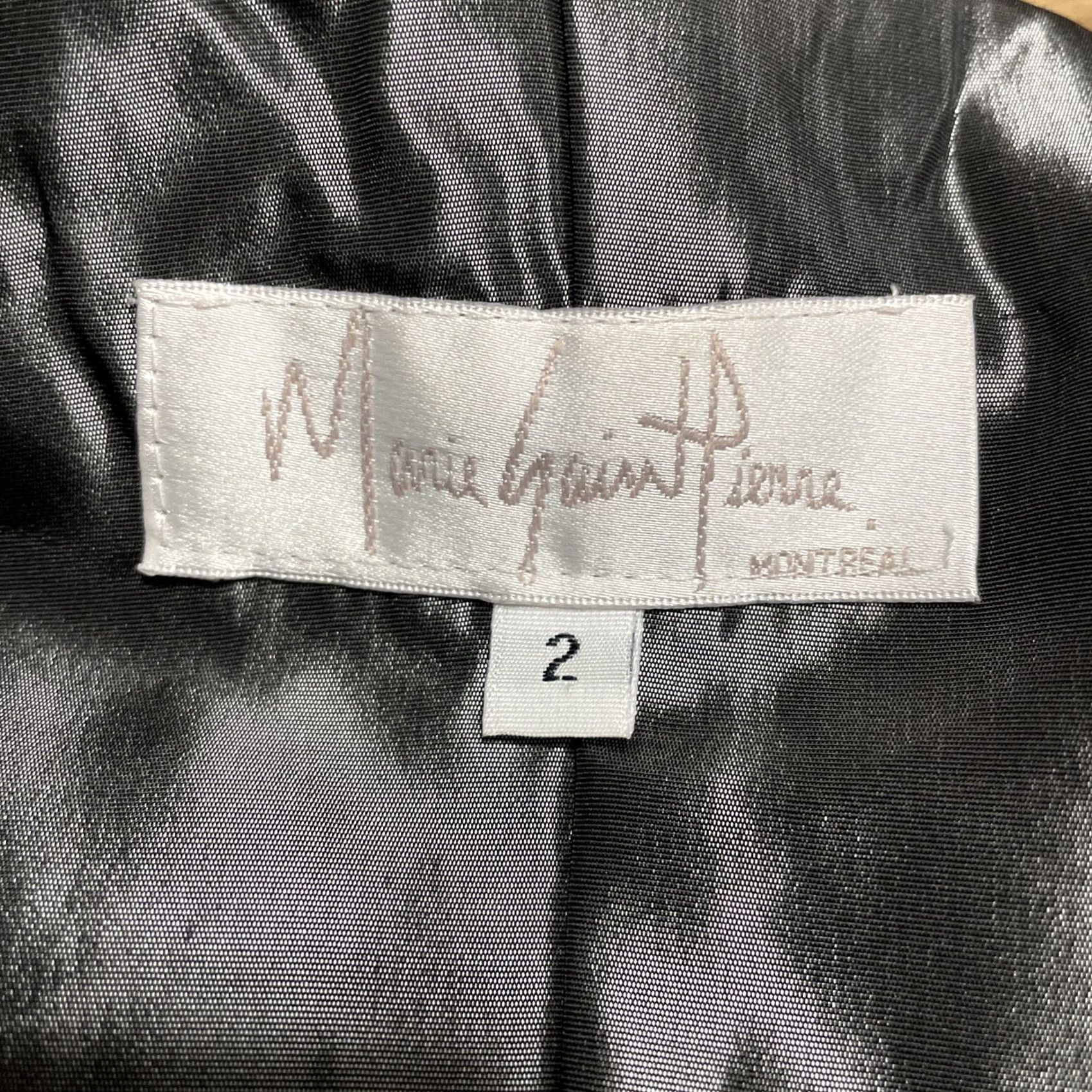 Vintage Marie Saint Pierre Jacket Womens Size 2 Belted PVC Dark Gray Party/Cocktail Casual Business Travel Long Sleeve Tie Belted Leather? No PVC Size XS / US 0-2 / IT 36-38 - 4 Thumbnail