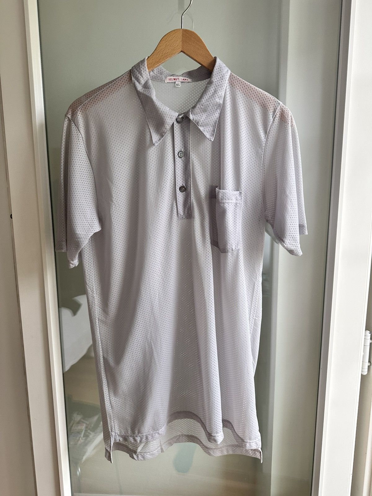 Helmut Lang Helmut Lang Mesh Fabric Polo Size US XL / EU 56 / 4 - 1 Thumbnail