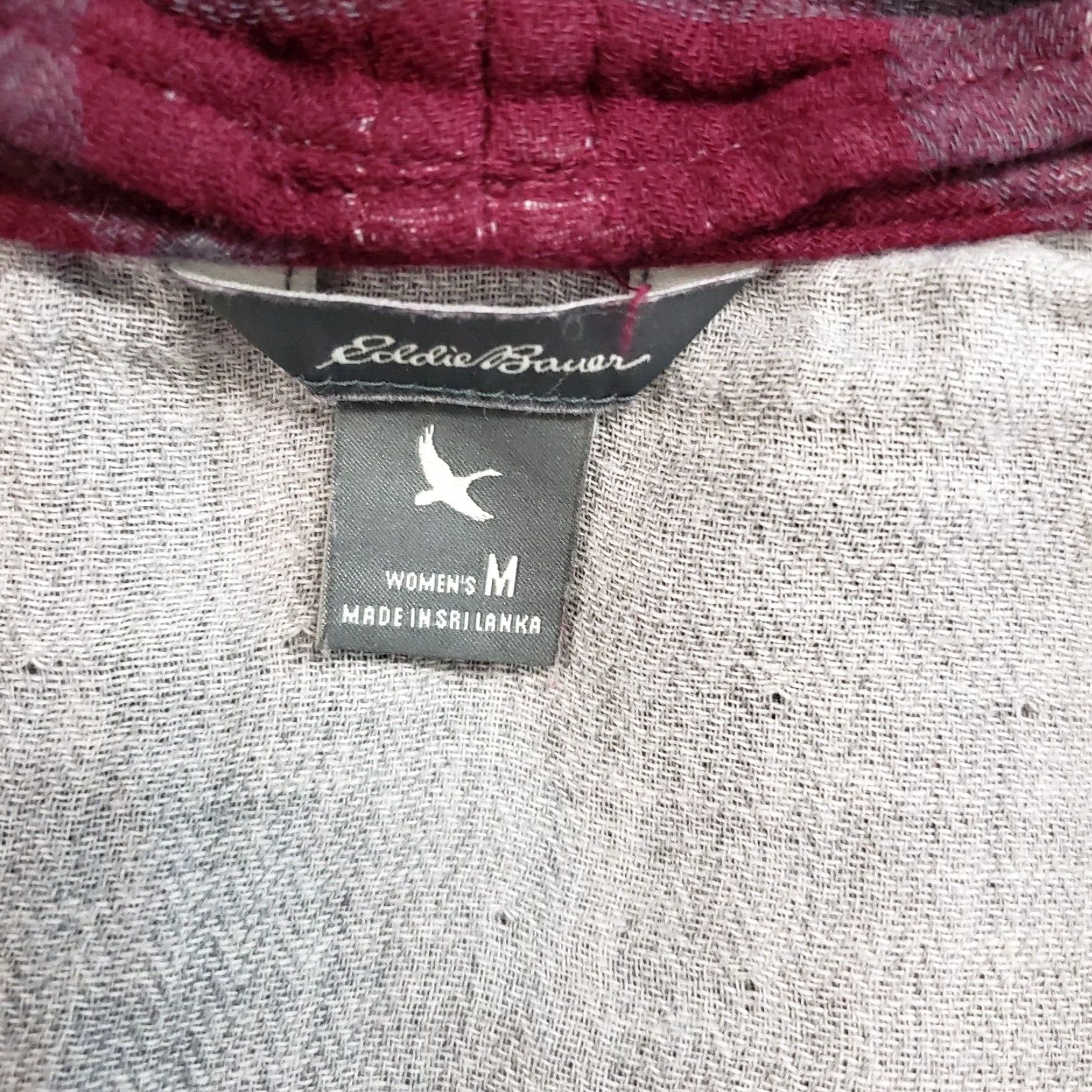 Eddie Bauer VINTAGE Eddie Bauer Womens Open Front Cardigan Top Sz Medium Burgundy Gray Plaid Cotton Size M / US 6-8 / IT 42-44 - 6 Thumbnail