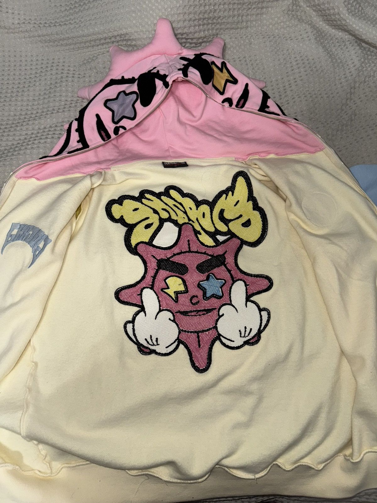 Glo Gang P Glo Man Zip Hoodie (Pastel Yellow/Pink/Blue) Size US XL / EU 56 / 4 - 8 Thumbnail