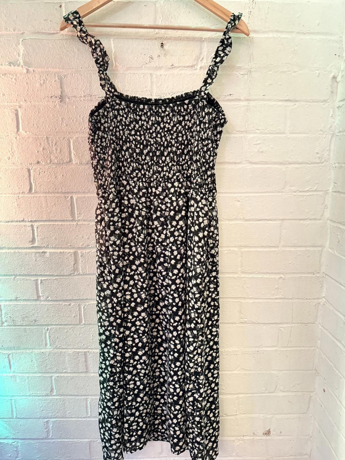 Abercrombie & Fitch Abercrombie & Fitch Black and White Floral Midi Dress Size XL / US 12-14 / IT 48-50 - 4 Thumbnail