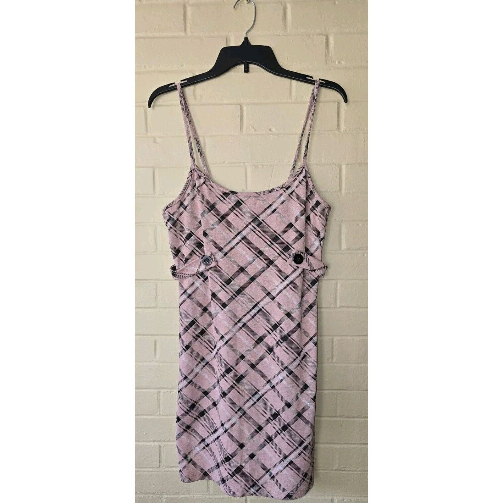 rue21 Rue 21 Knit Jumper Dress Womens Sz Large Buffalo Plaid Y2K Size L / US 10 / IT 46 - 1 Thumbnail