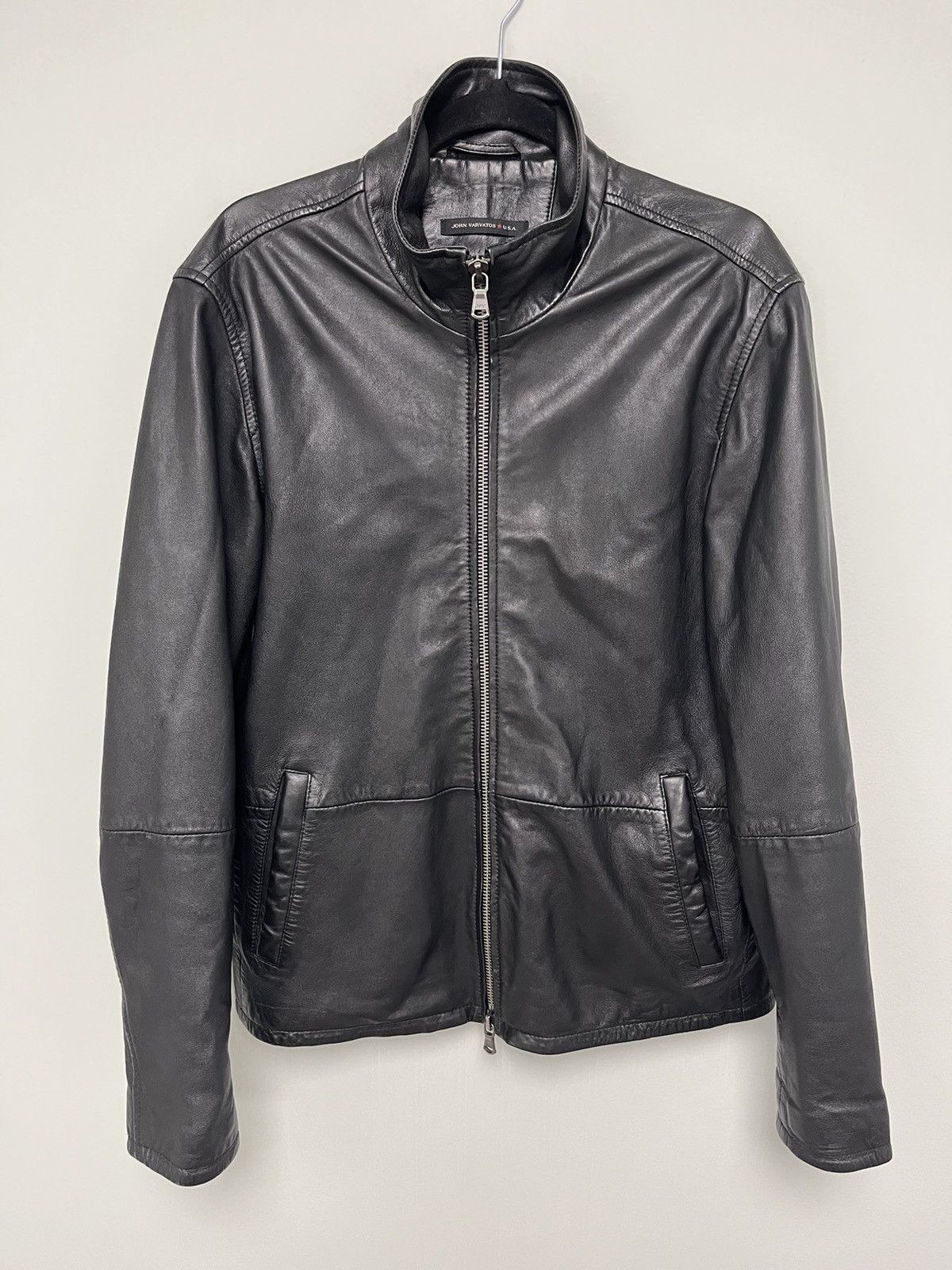 John Varvatos Slim Fit Leather Jacket. Medium. Size US M / EU 48-50 / 2 - 8 Thumbnail