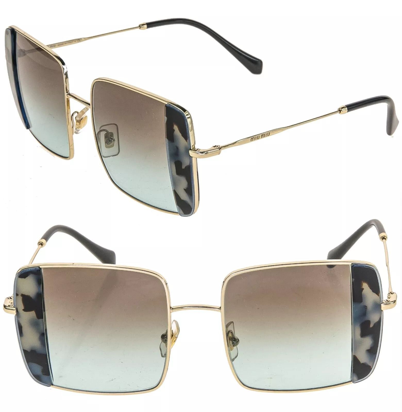 Miu Miu MIU MIU CORE MU56VS Gold Green Sand Geometric Square 56V Size ONE SIZE - 1 Thumbnail