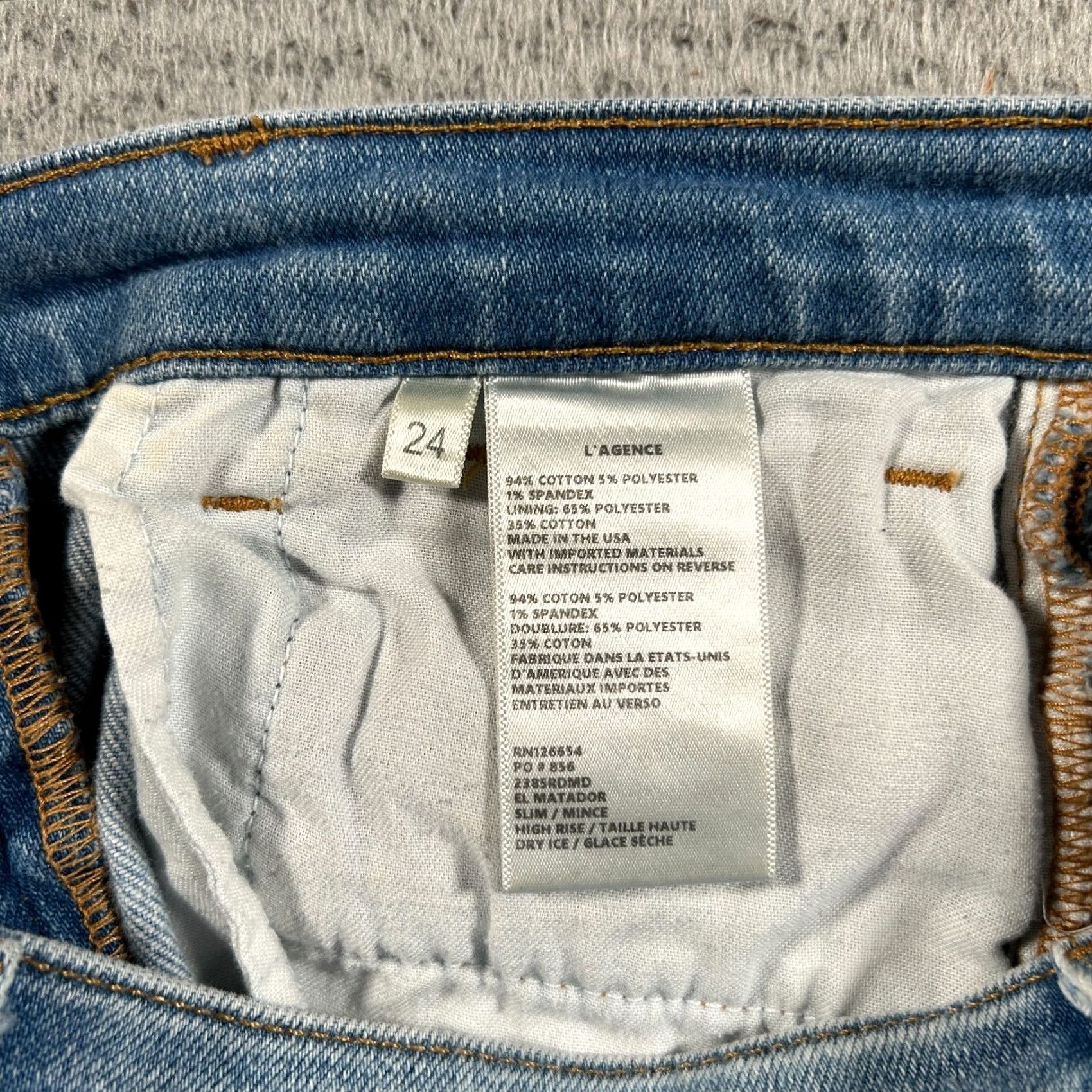 L'AGENCE L'AGENCE El Matador Jeans Women 26x24 Blue High Rise Slim Skinny Distressed Denim Zip Tapered Modern 90s style Mens Womens Guess? Size 26" / US 2 / IT 38 - 4 Thumbnail