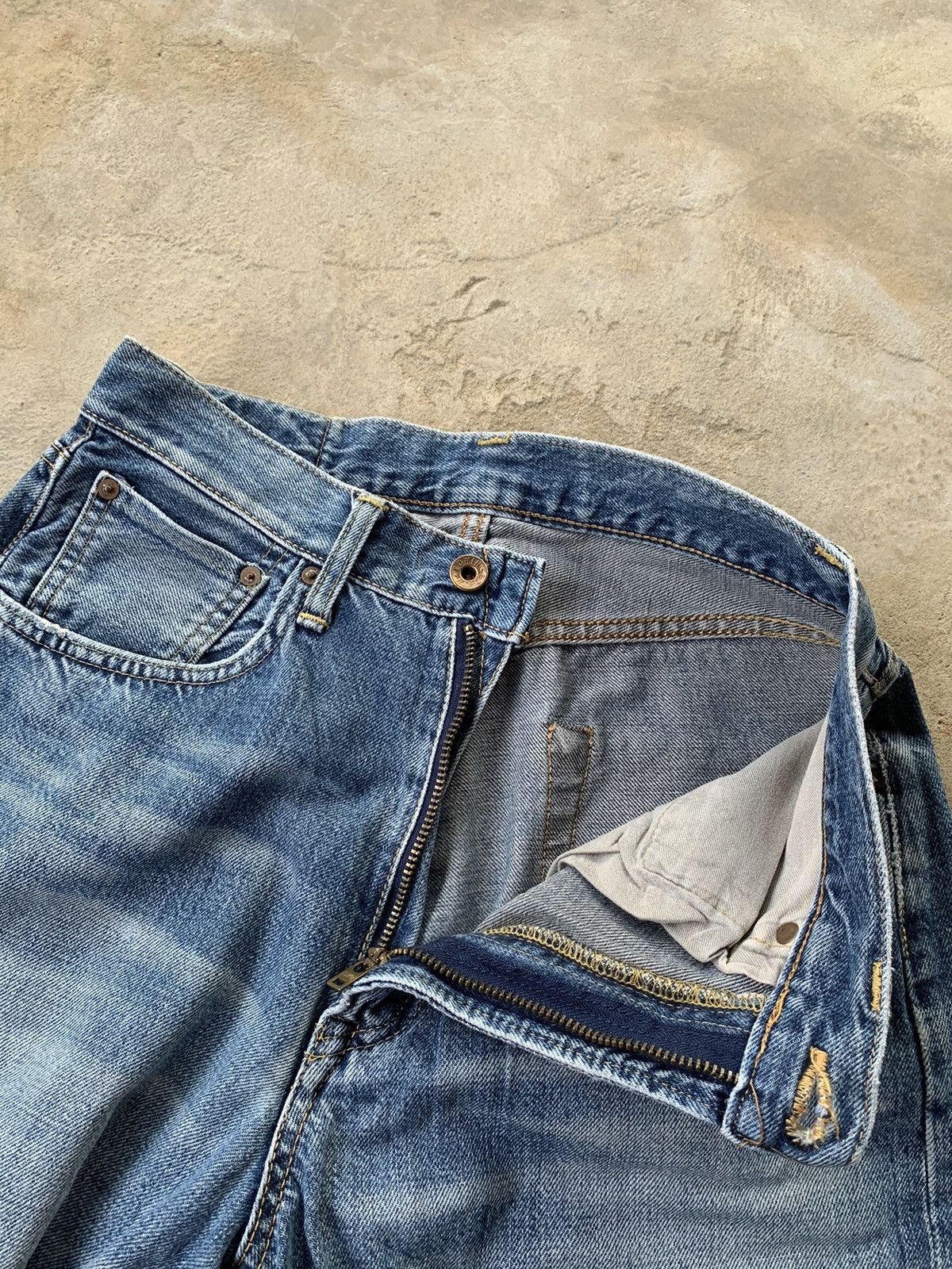 Edwin × Vintage Vintage Edwin Baggy Selvedge Distressed Denim Size US 28 / EU 44 - 8 Thumbnail