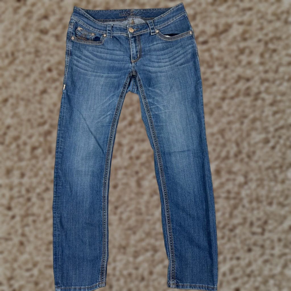 Vintage Vintage Seven7 Women’s Blue Denim Straight Leg Jeans 33x30 Low Rise Cotton Blend Size 24" / US 00 / IT 34 - 1 Thumbnail