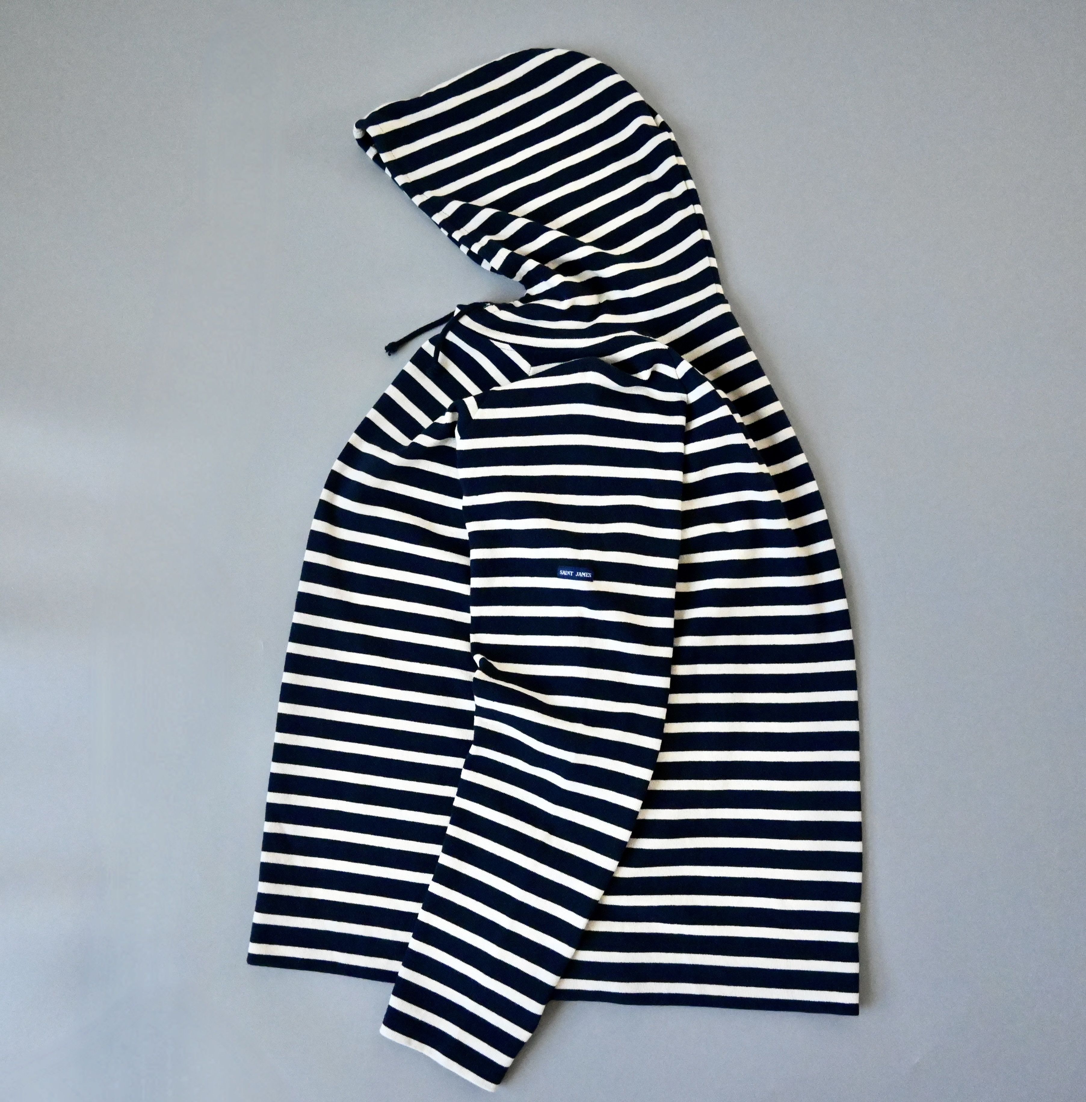 Saint James SAINT JAMES navy x white striped hooded breton shirt Size US M / EU 48-50 / 2 - 4 Thumbnail