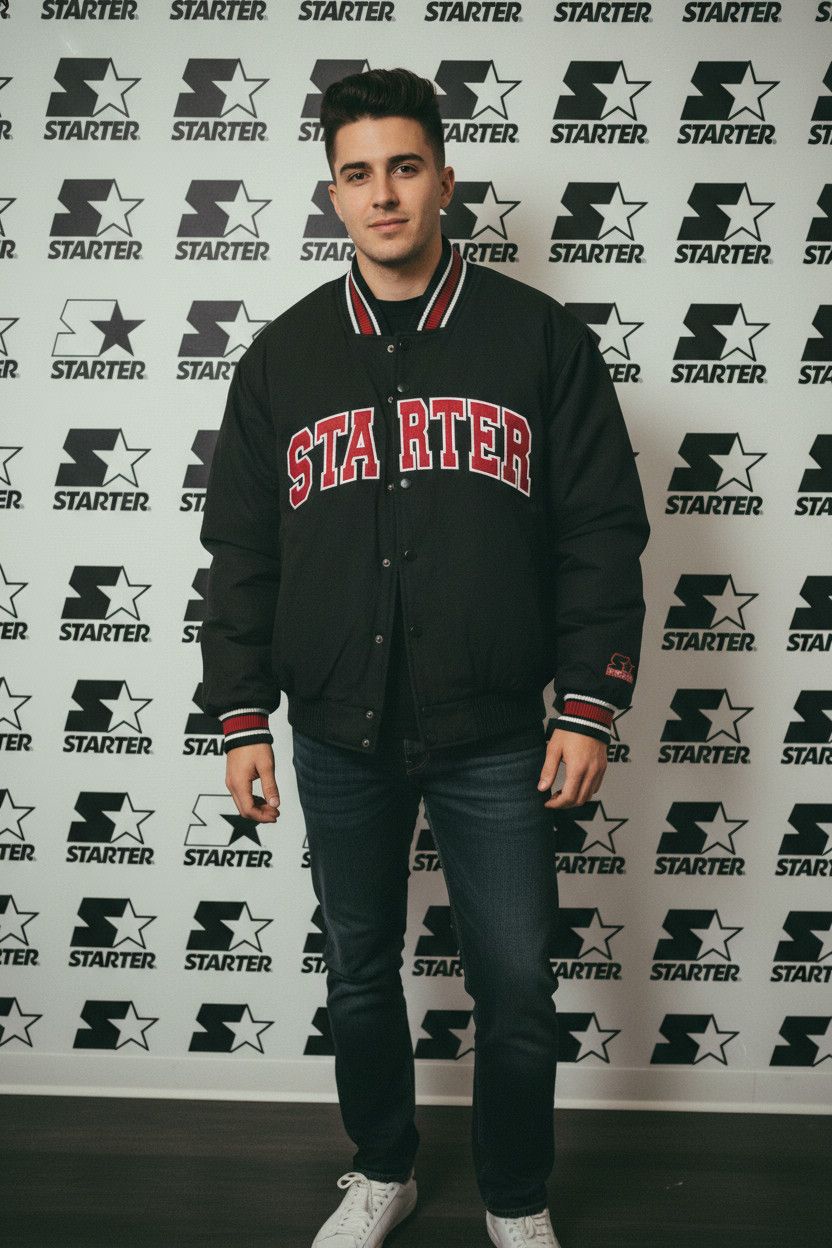 Starter Vintage varsity puffer bomber jacket shearling lining size L Size US L / EU 52-54 / 3 - 2 Thumbnail