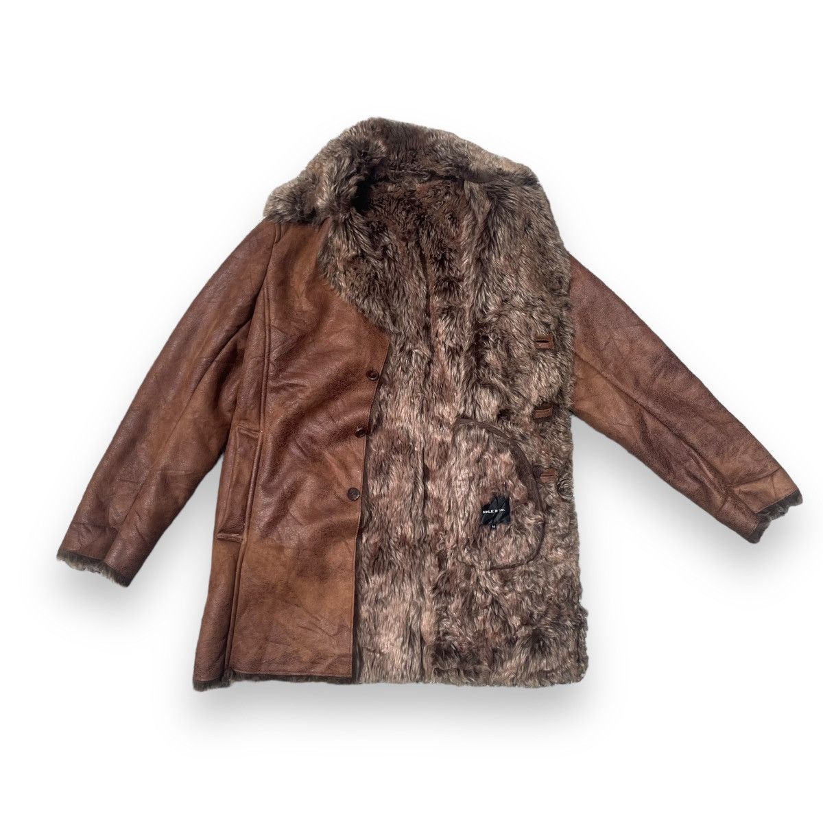 Le Grande Bleu (L.G.B.) 🇯🇵 MALE & CO SUEDE LEATHER LINED FUR SHERPA HEAVY COAT Size US M / EU 48-50 / 2 - 2 Thumbnail