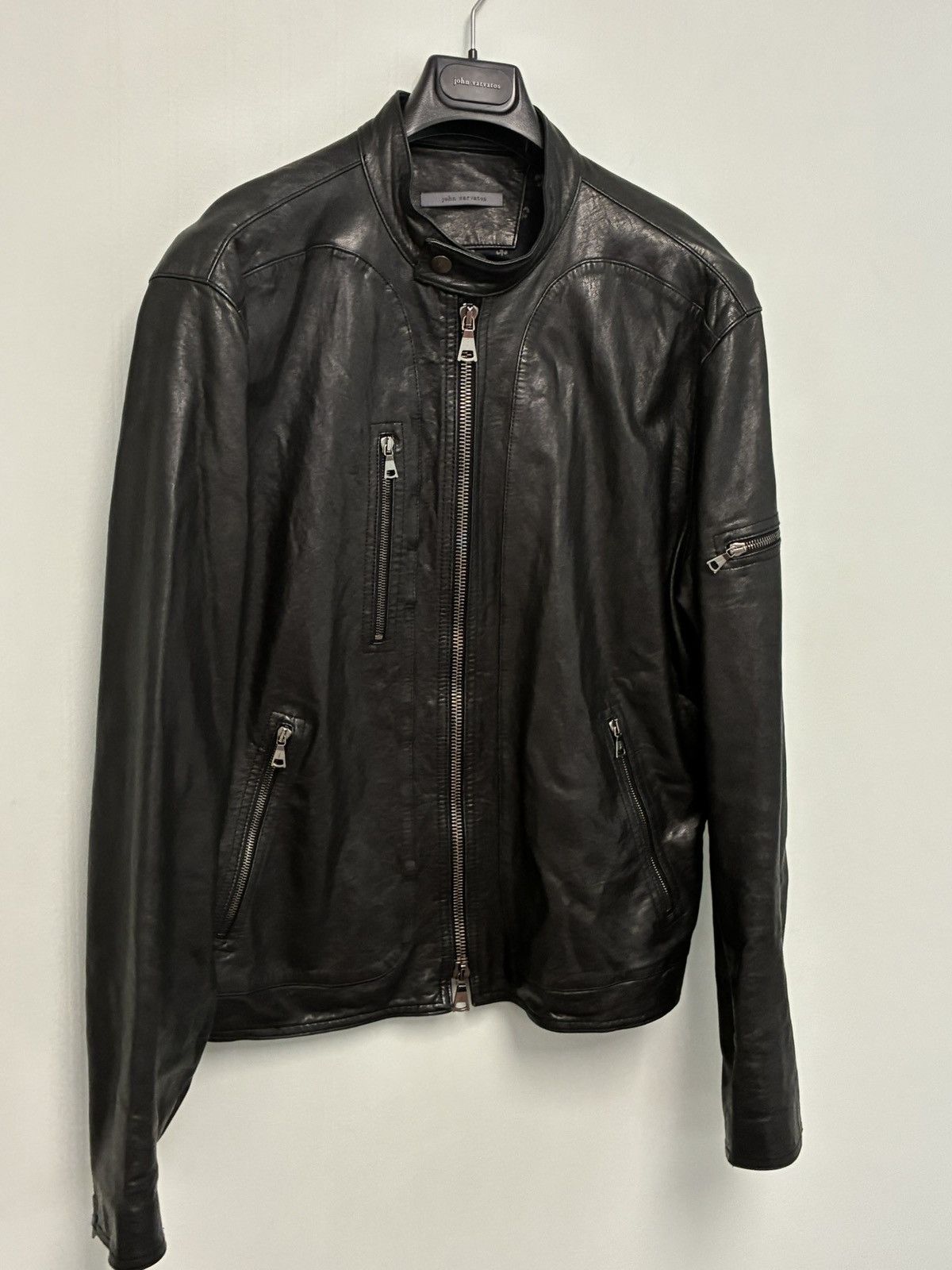 John Varvatos Lambskin Leather Moto Jacket EU 54 USA 44 Size US L / EU 52-54 / 3 - 10 Thumbnail