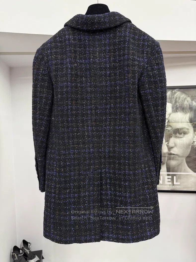 Chanel Chanel Black and blue fine glitter tweed jacket Size XXS / US 00 / IT 34 - 3 Thumbnail