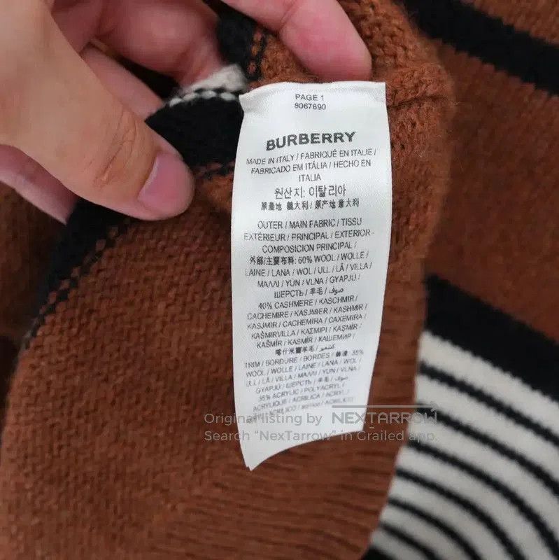Burberry Burberry Brown Cotton Knit Logo Cardigan. Size XS / US 0-2 / IT 36-38 - 5 Thumbnail
