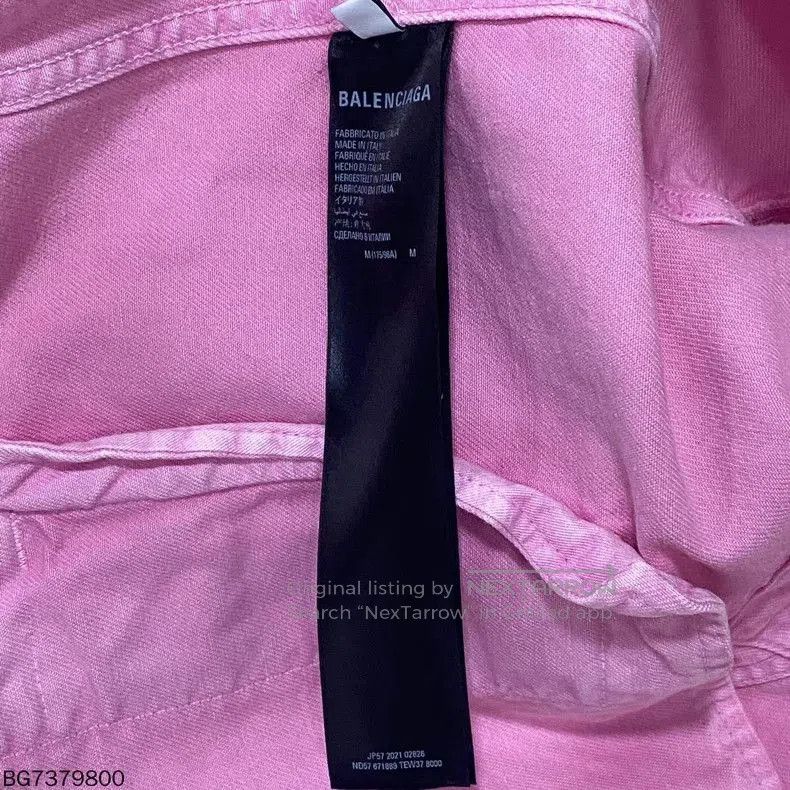 Balenciaga Balenciaga Pink Washed Denim Jacket. Size US M / EU 48-50 / 2 - 6 Thumbnail