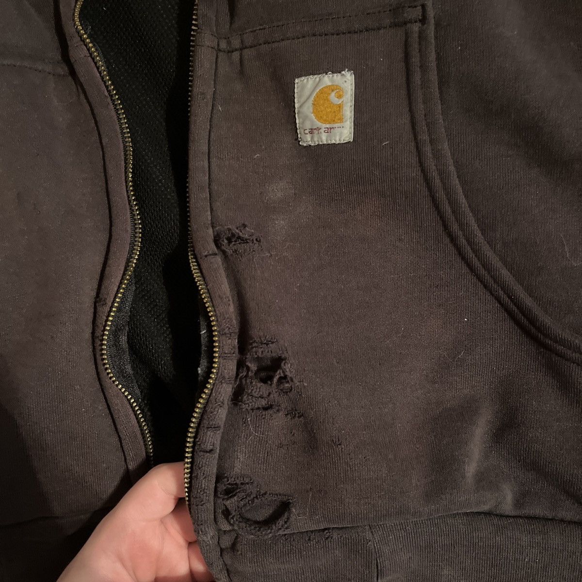 Carhartt Vintage Distressed Insulated Brown Carhartt Zipup Hoodie Size US XXL / EU 58 / 5 - 2 Thumbnail