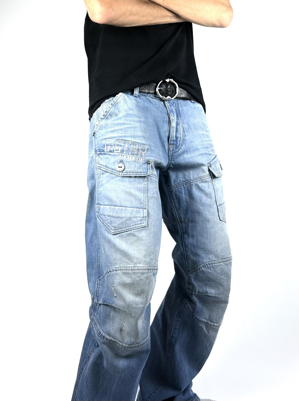 G-Star G-star raw Cargo Denim Pants Blue Japanese Jeans Vintage Y2K Size US 34 / EU 50 - 3 Thumbnail