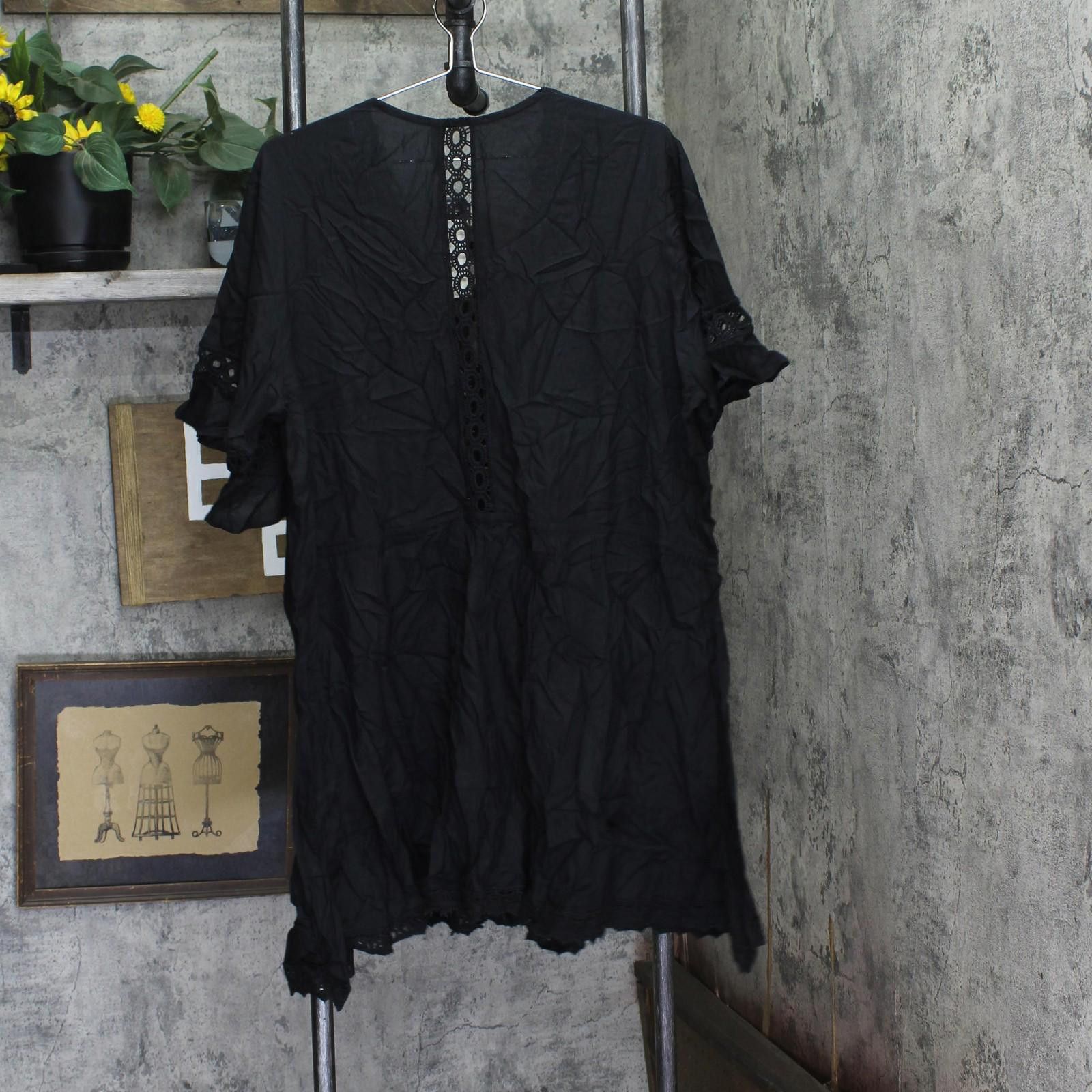 Other Raviya Size Lace-inset Mini Cover Up Dress 76399x Black 1x Size ONE SIZE - 2 Thumbnail