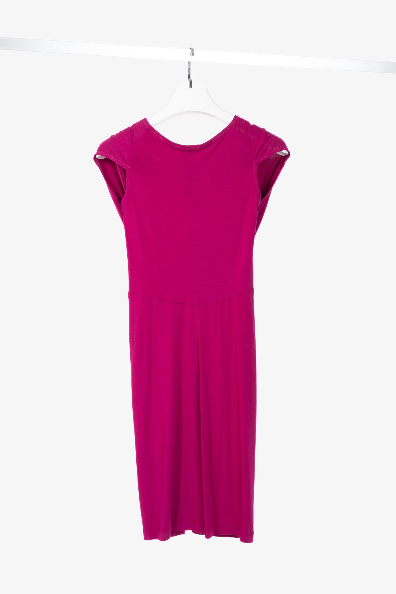 Donna Karan Donna Karan Collection SS15 Fuchsia Jersey Twist-Front Dress Size M / US 6-8 / IT 42-44 - 2 Thumbnail