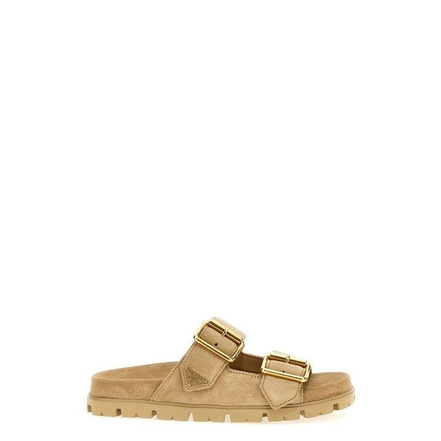 Prada PRADA Beige Suede Slide Sandals New & Authentic (Euro Size:7 Size US 7 / IT 37 - 5 Thumbnail