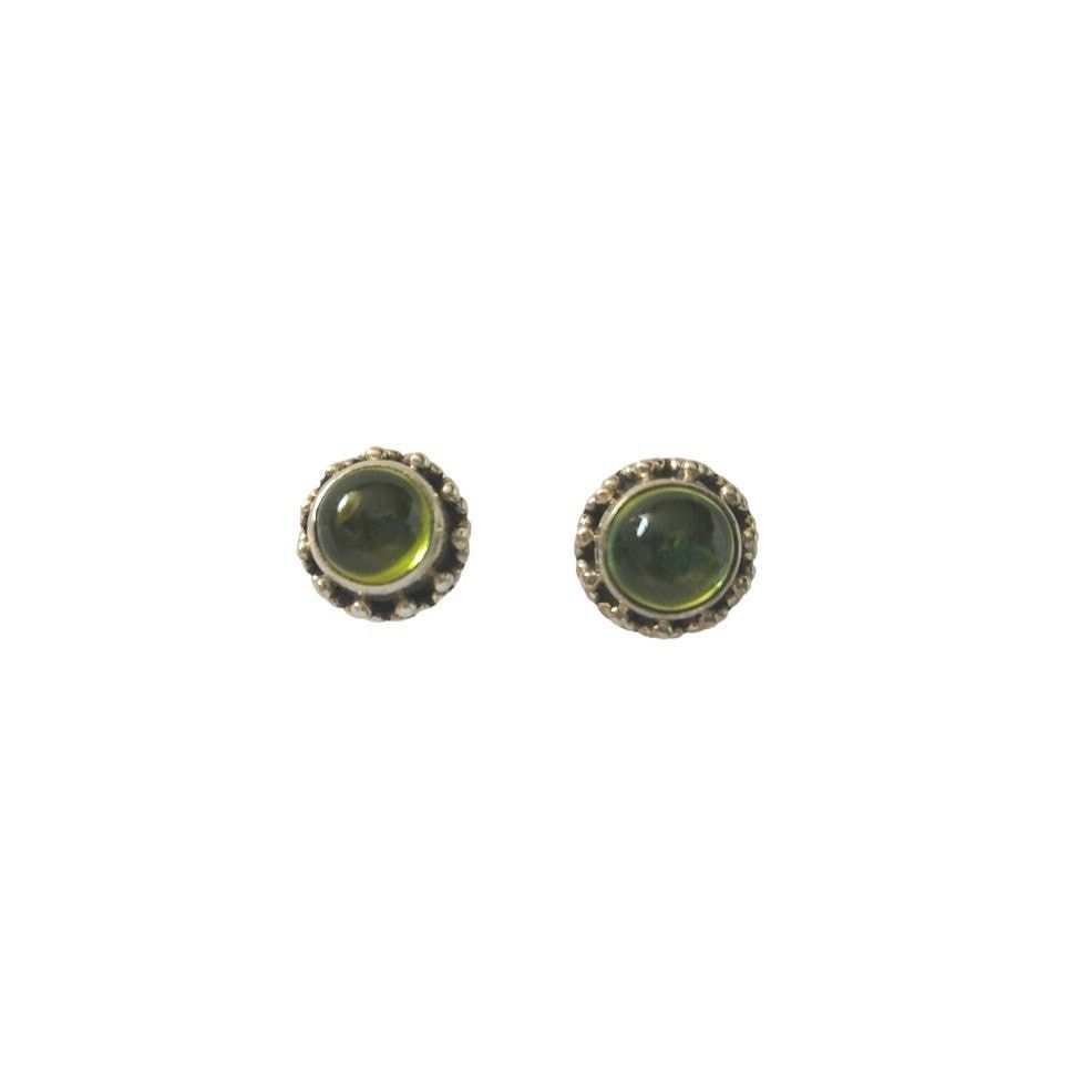 The Unbranded Brand Silpada Cabochon Peridot Stud Earrings Sterling Silver Size ONE SIZE - 2 Thumbnail