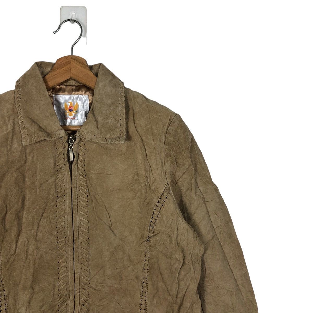 Genuine Leather 🔥Rare 90’s Leather Jacket Cowboy Design Ameri Design Japan Size US L / EU 52-54 / 3 - 6 Thumbnail