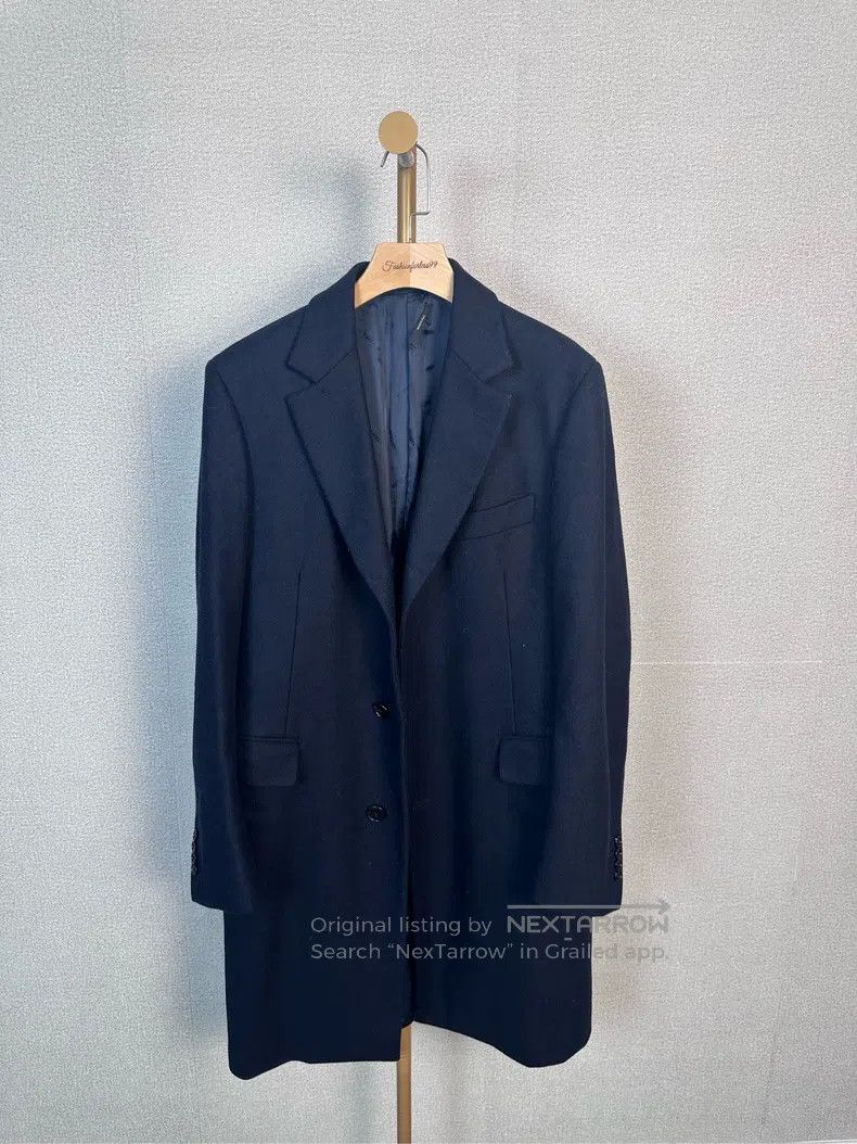 Hermes Hermes Navy Blue Overcoat Size 50R - 1 Thumbnail