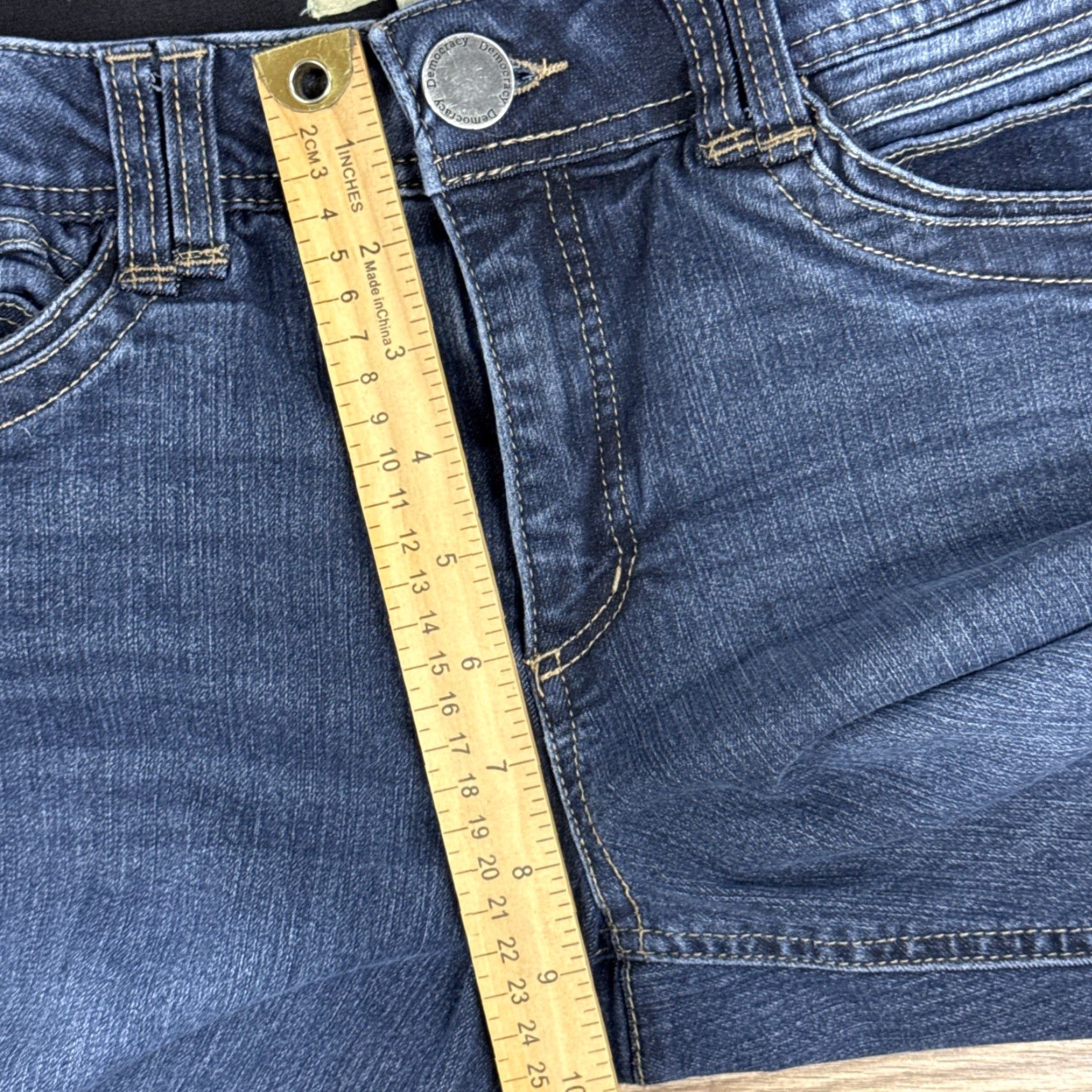 Vintage Democracy Jeans Denim Dark Wash Skinny Womens Size 10 Stretch 27in Inseam Bodies Mid Rise Blue Size 32" / US 10 / IT 46 - 6 Thumbnail