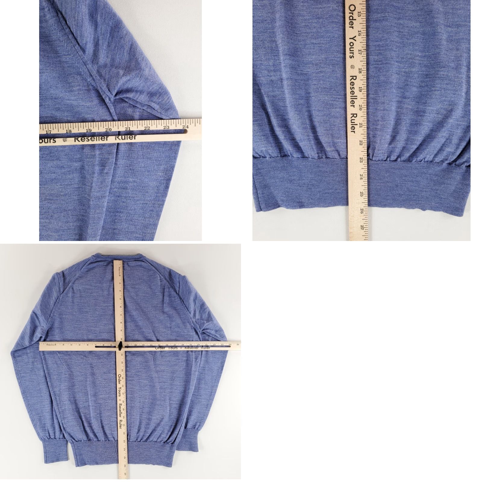 Peter Millar Peter Millar V Neck Sweater Wool Silk Blend Blue Mens M Pullover Size US M / EU 48-50 / 2 - 8 Thumbnail