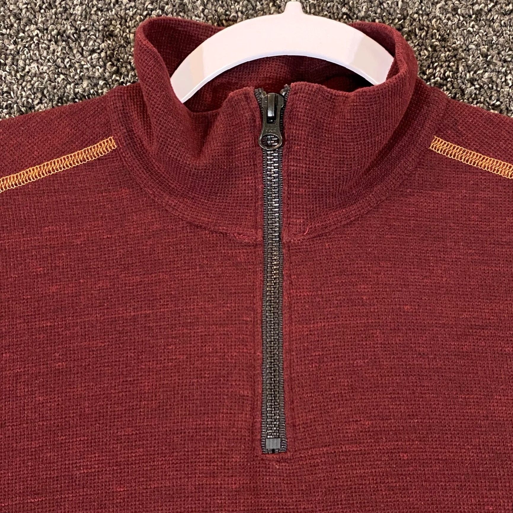 Vintage Agave Sweater Mens Medium Red Maroon Quarter Zip Pullover Hiking Casual Size US M / EU 48-50 / 2 - 2 Thumbnail