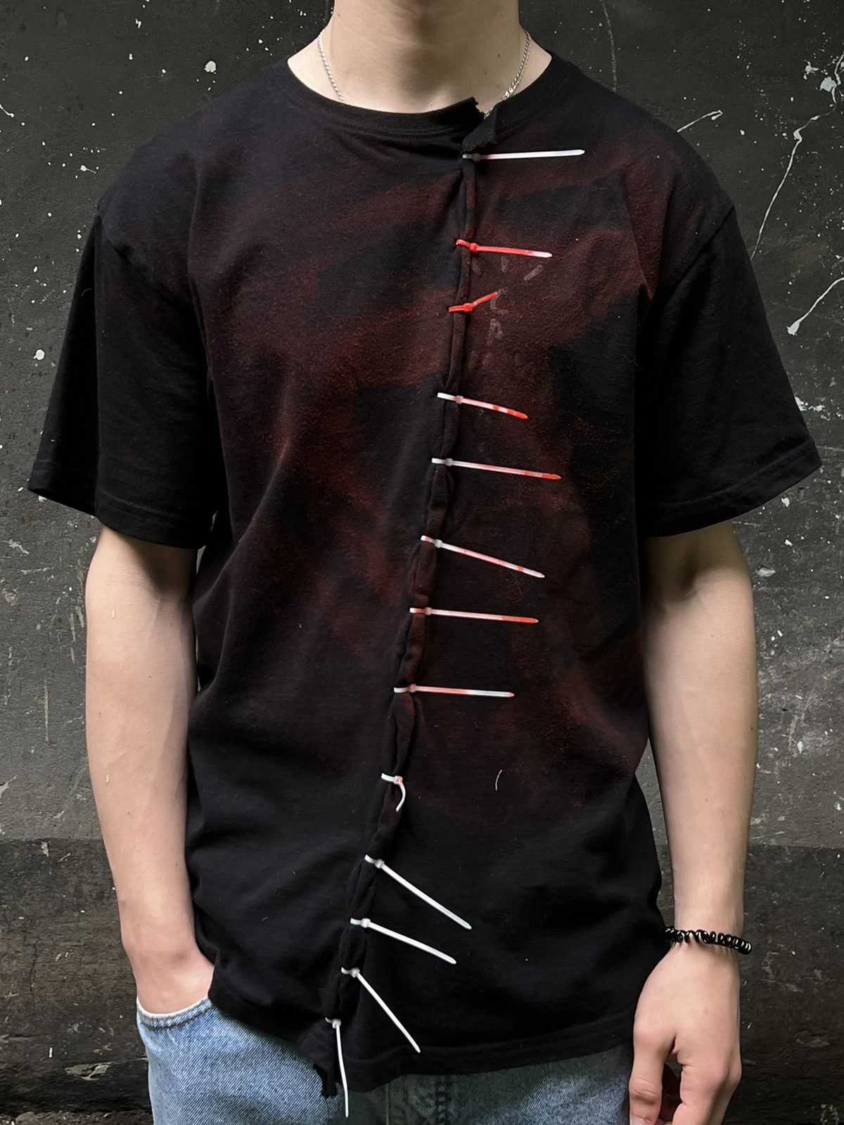 Japanese Brand Custom Black Sewn Up Jesus T-Shirt Japan Style Design RARE Size US M / EU 48-50 / 2 - 5 Thumbnail