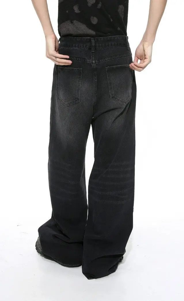 Japanese Brand × Jean Vintage high street distressed wide-leg jeans Size US 32 / EU 48 - 5 Thumbnail
